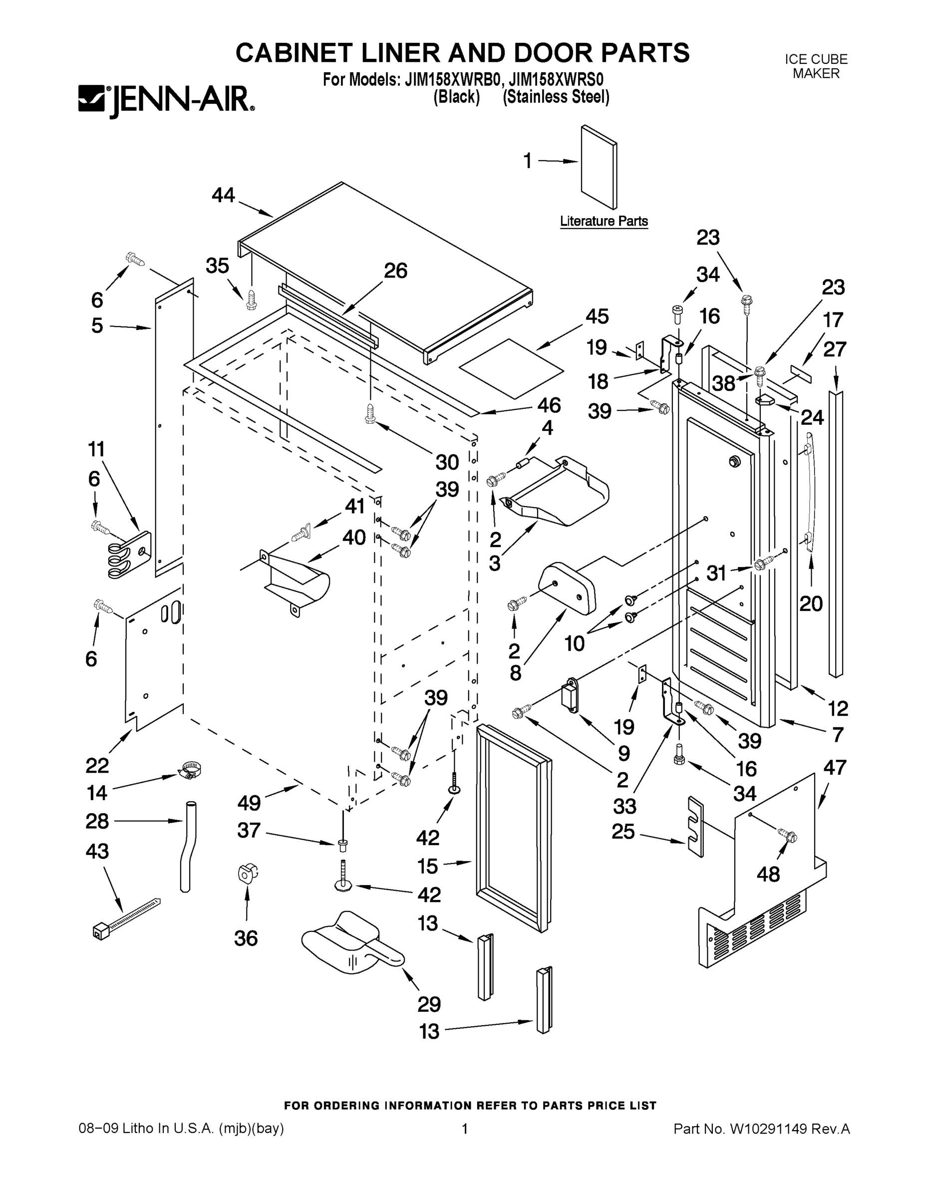 01 - CABINET LINER AND DOOR PARTS