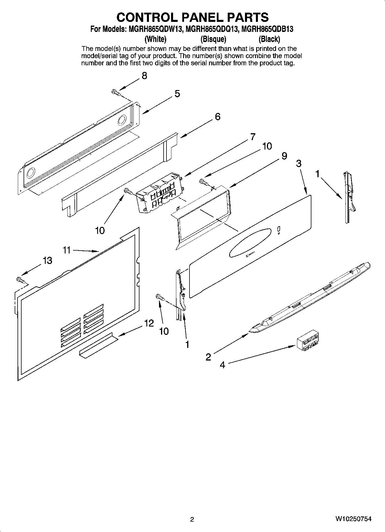 02 - CONTROL PANEL PARTS