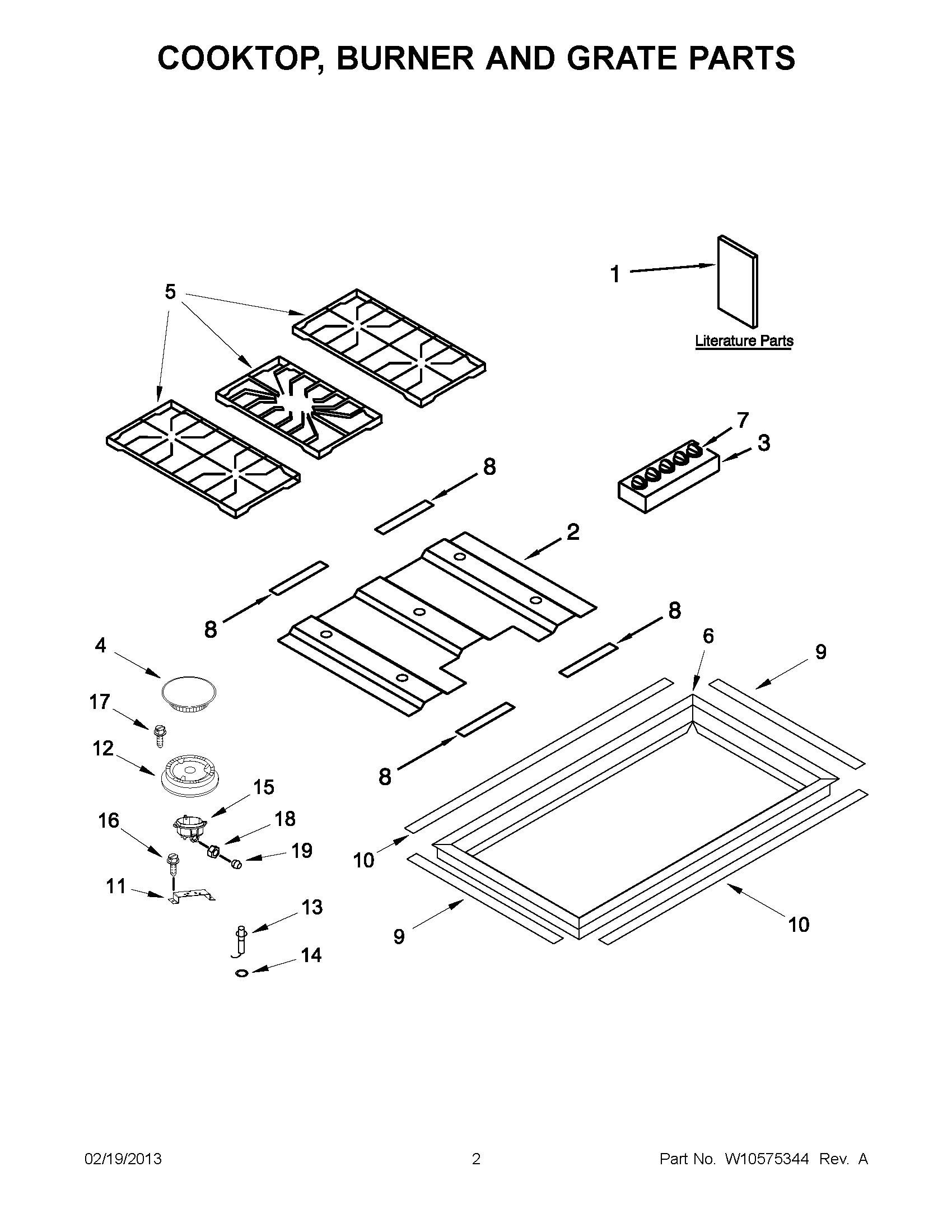 01 - COOKTOP, BURNER AND GRATE PARTS