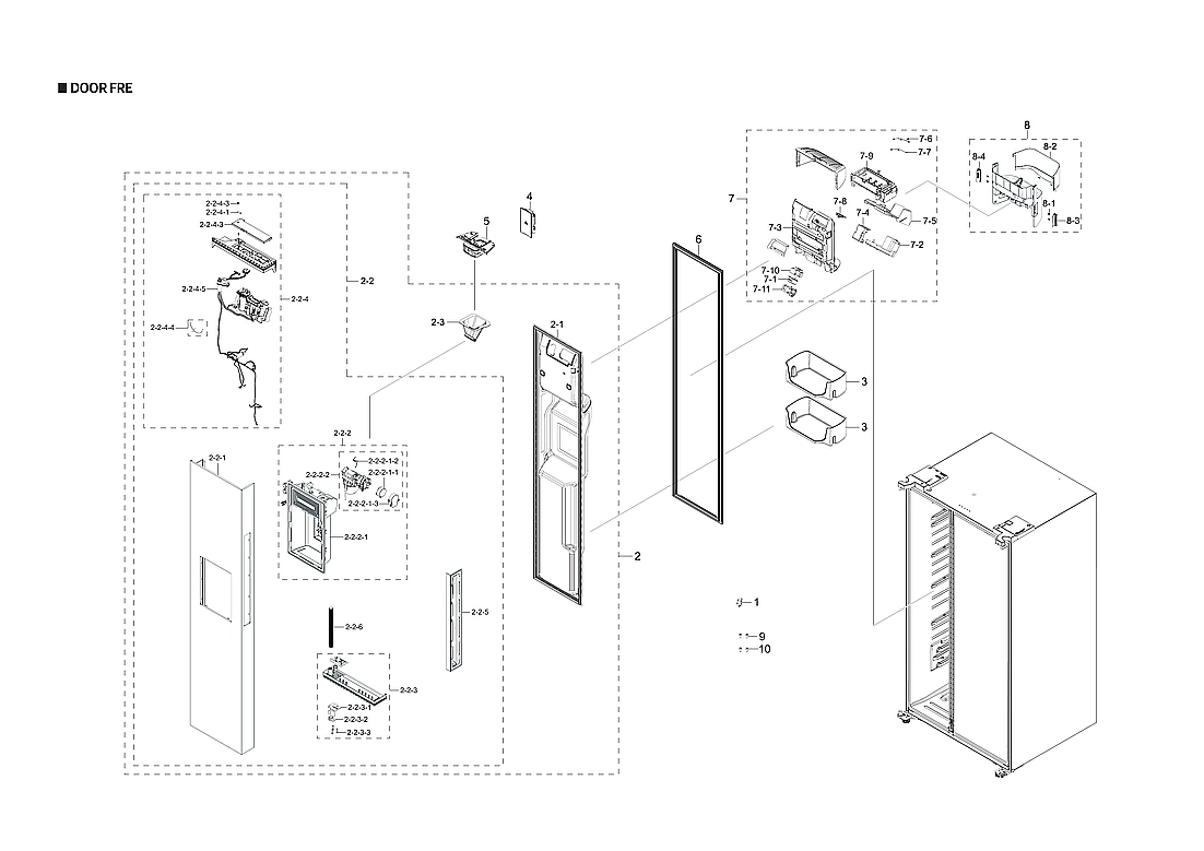Freezer Door Assembly