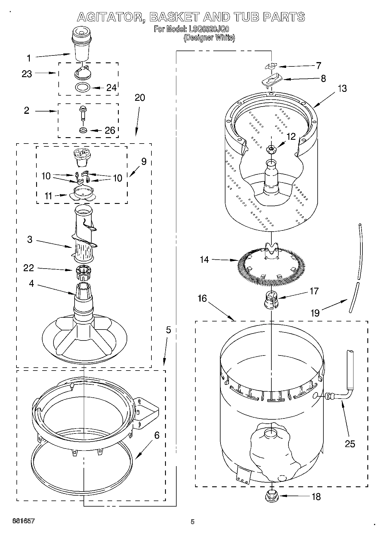 03 - AGITATOR, BASKET AND TUB