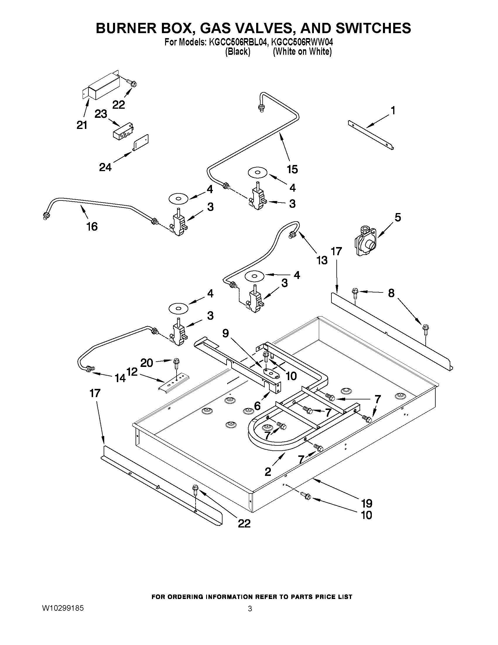 02 - BURNER BOX, GAS VALVES, AND SWITCHES