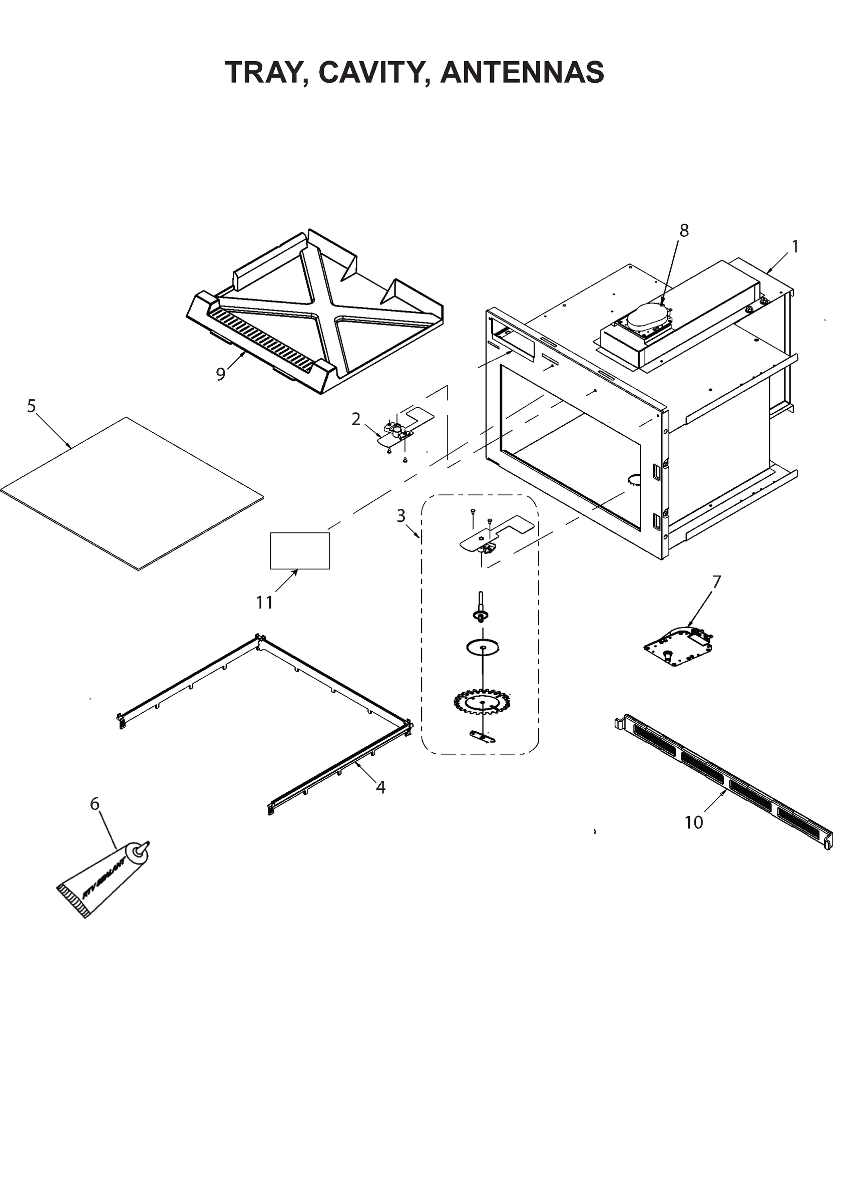 TRAY, CAVITY, ANTENNAS
