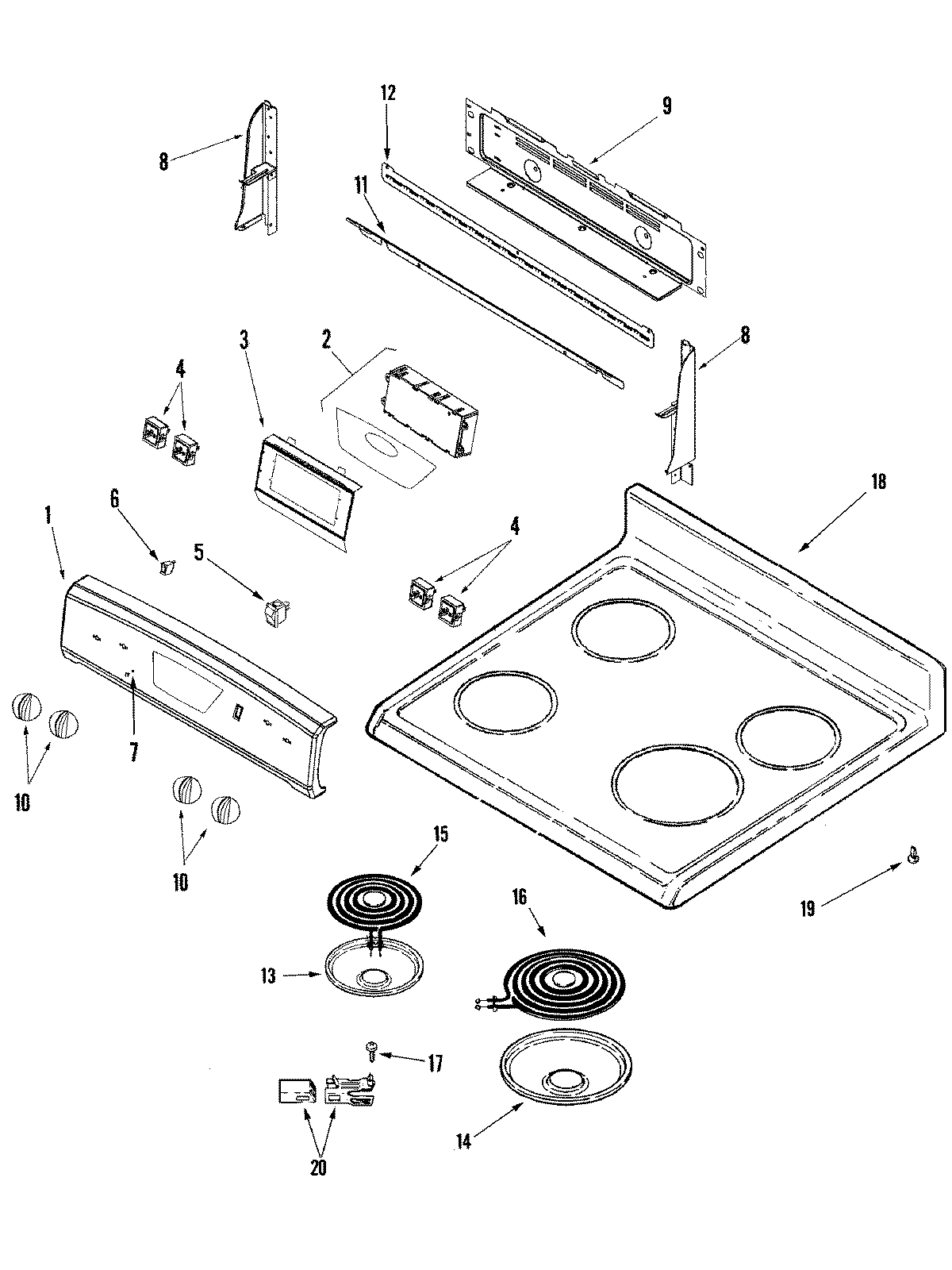 02 - CONTROL PANEL/TOP ASSEMBLY