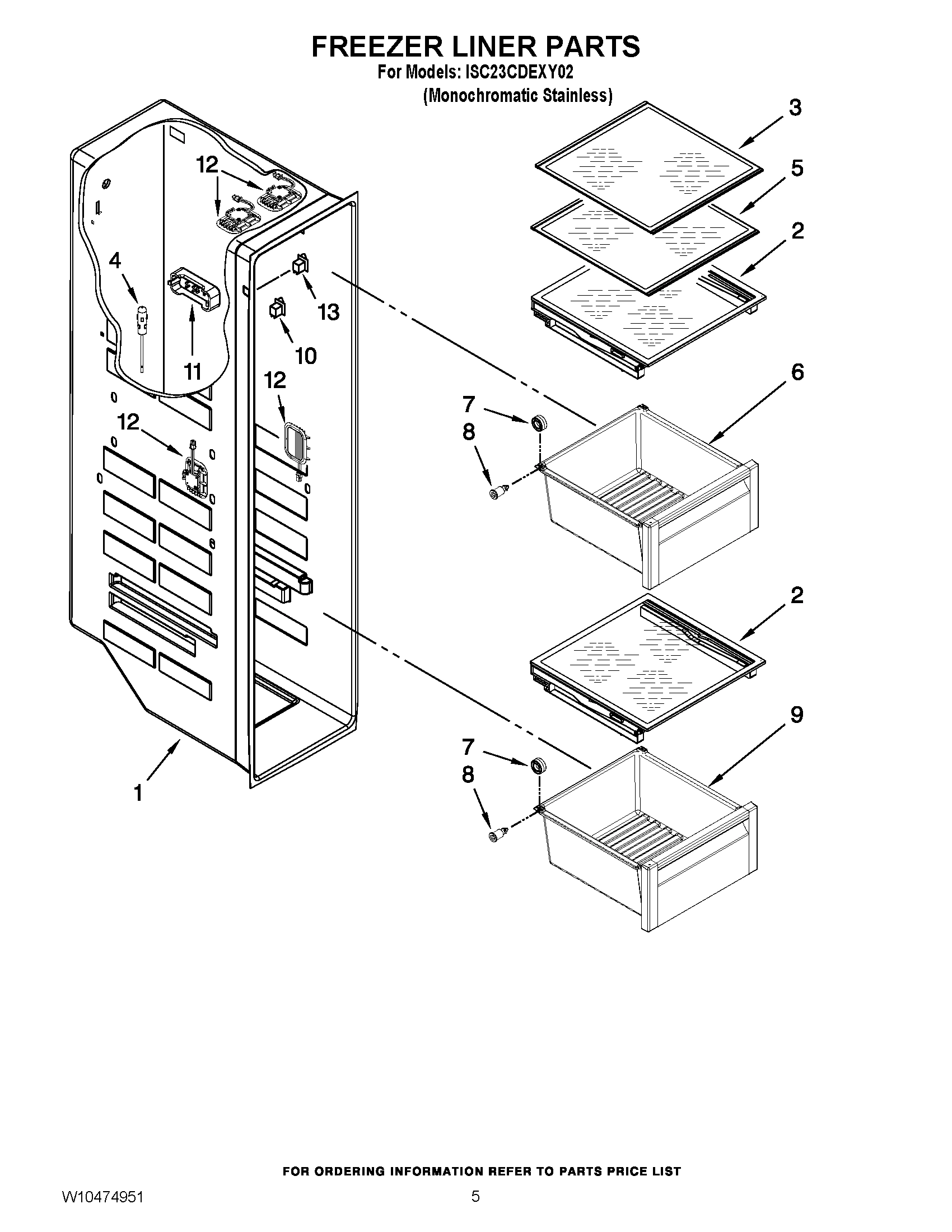 04 - FREEZER LINER PARTS