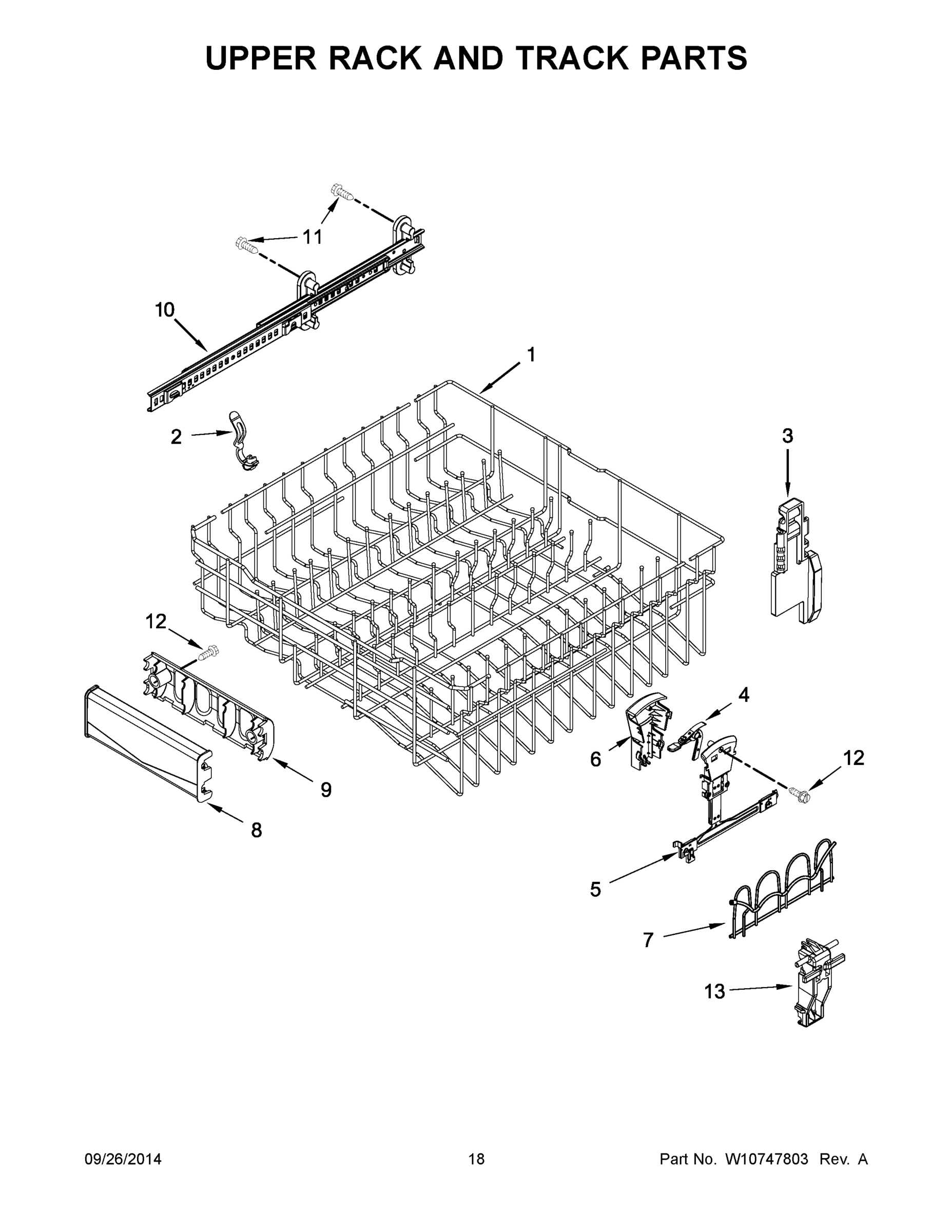 10 - UPPER RACK AND TRACK PARTS