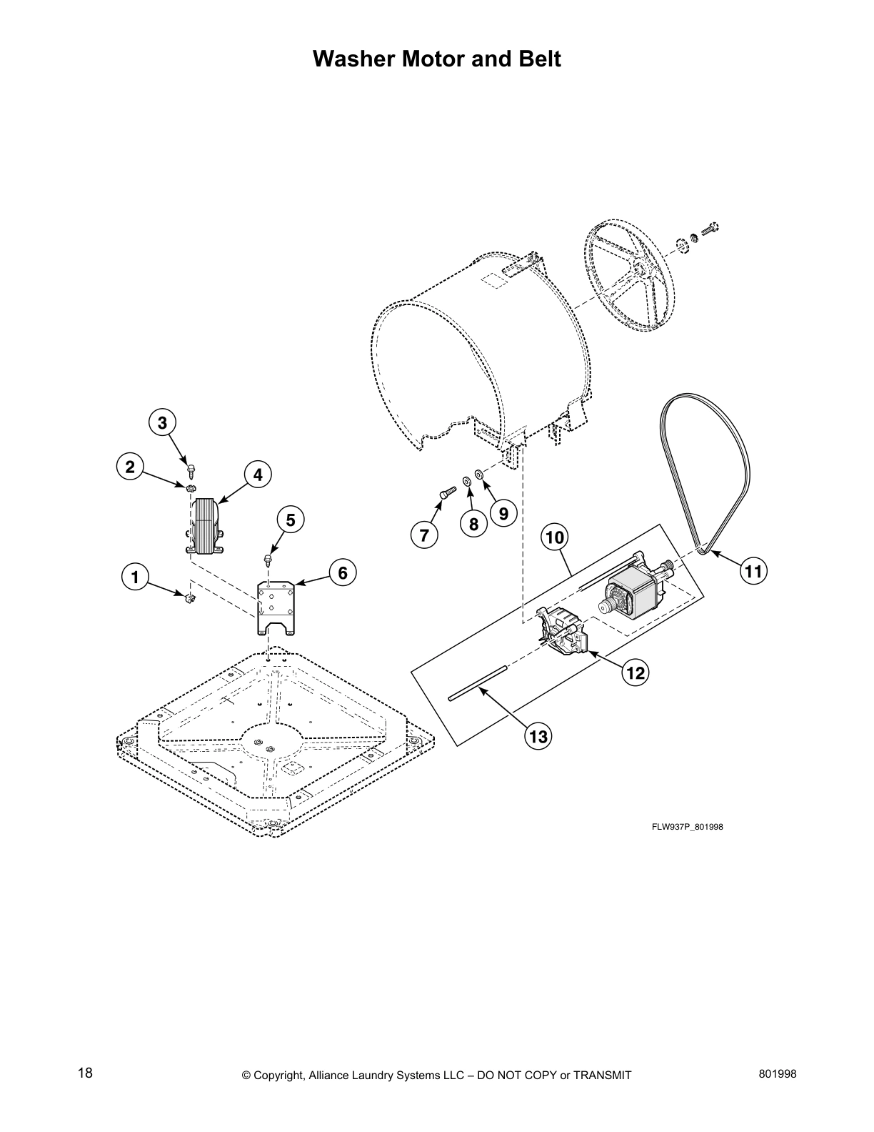 Washer Motor and Belt