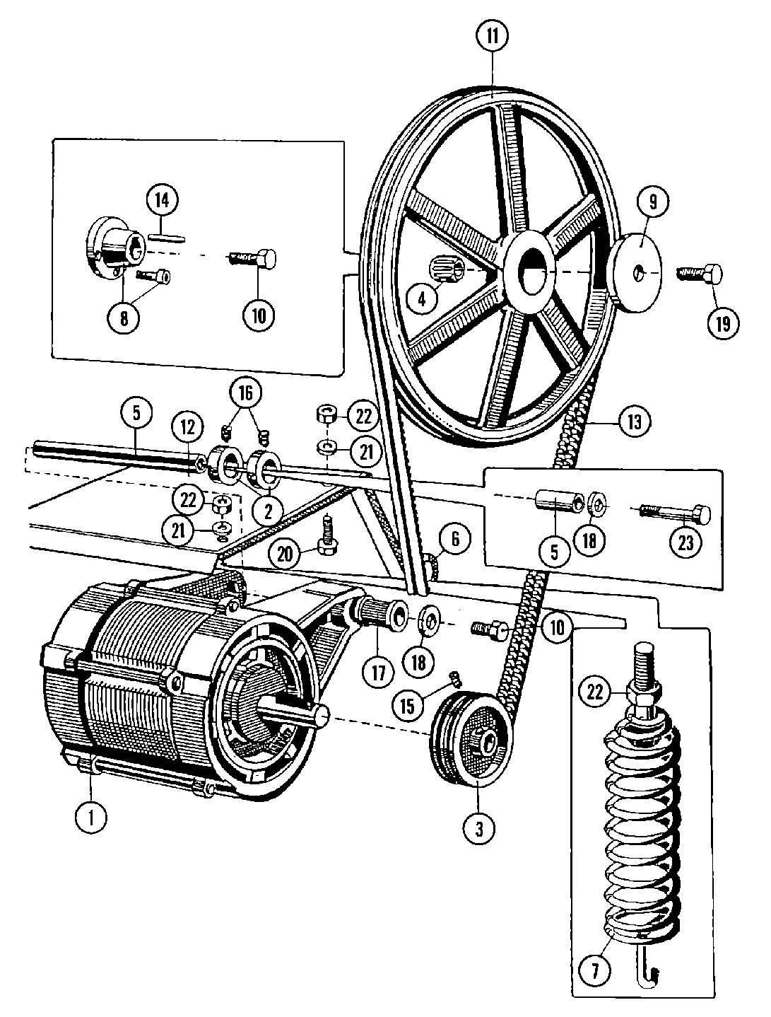 10 - MOTOR & BASKET PULLEY