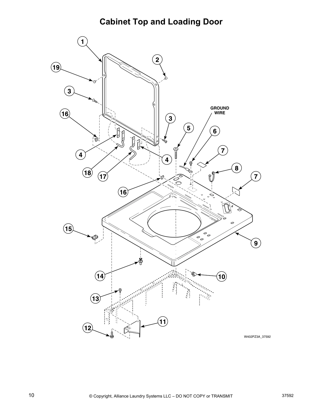 Cabinet Top and Loading Door