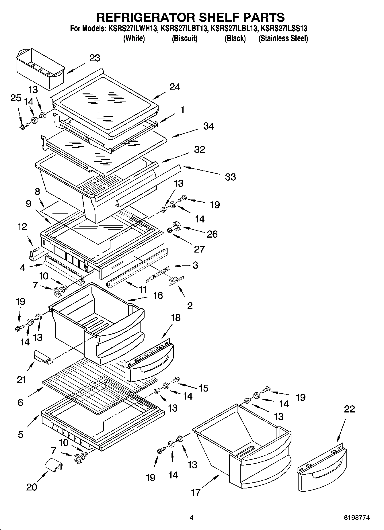 03 - REFRIGERATOR SHELF PARTS