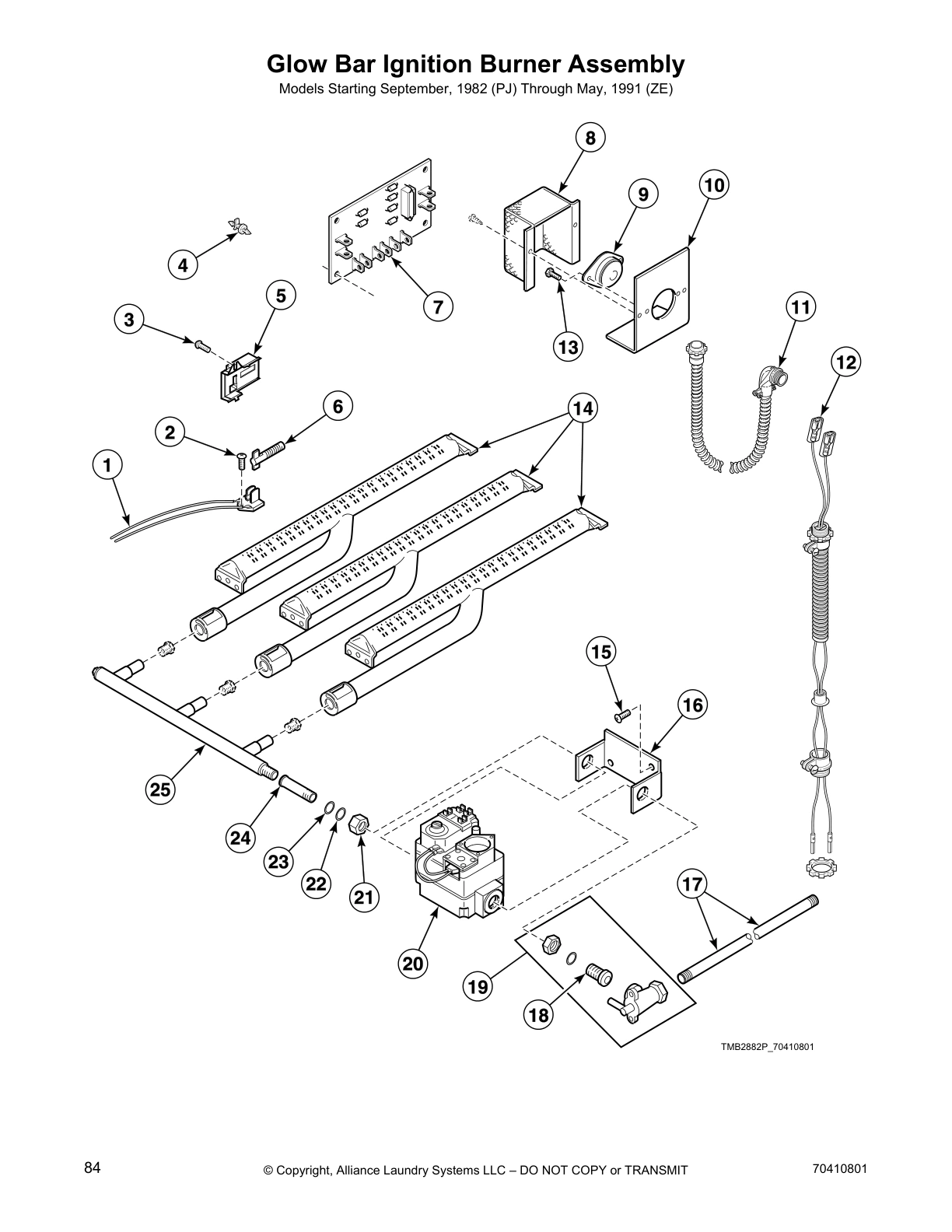 Glow Bar Ignition Burner Assembly