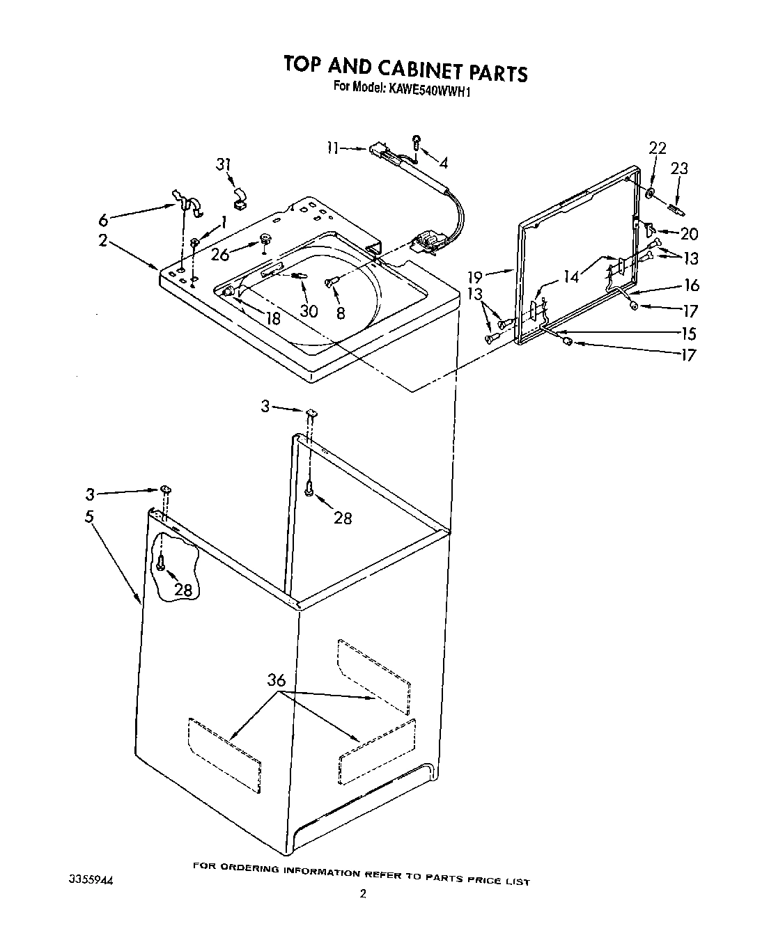 02 - TOP AND CABINET, LIT/OPTIONAL