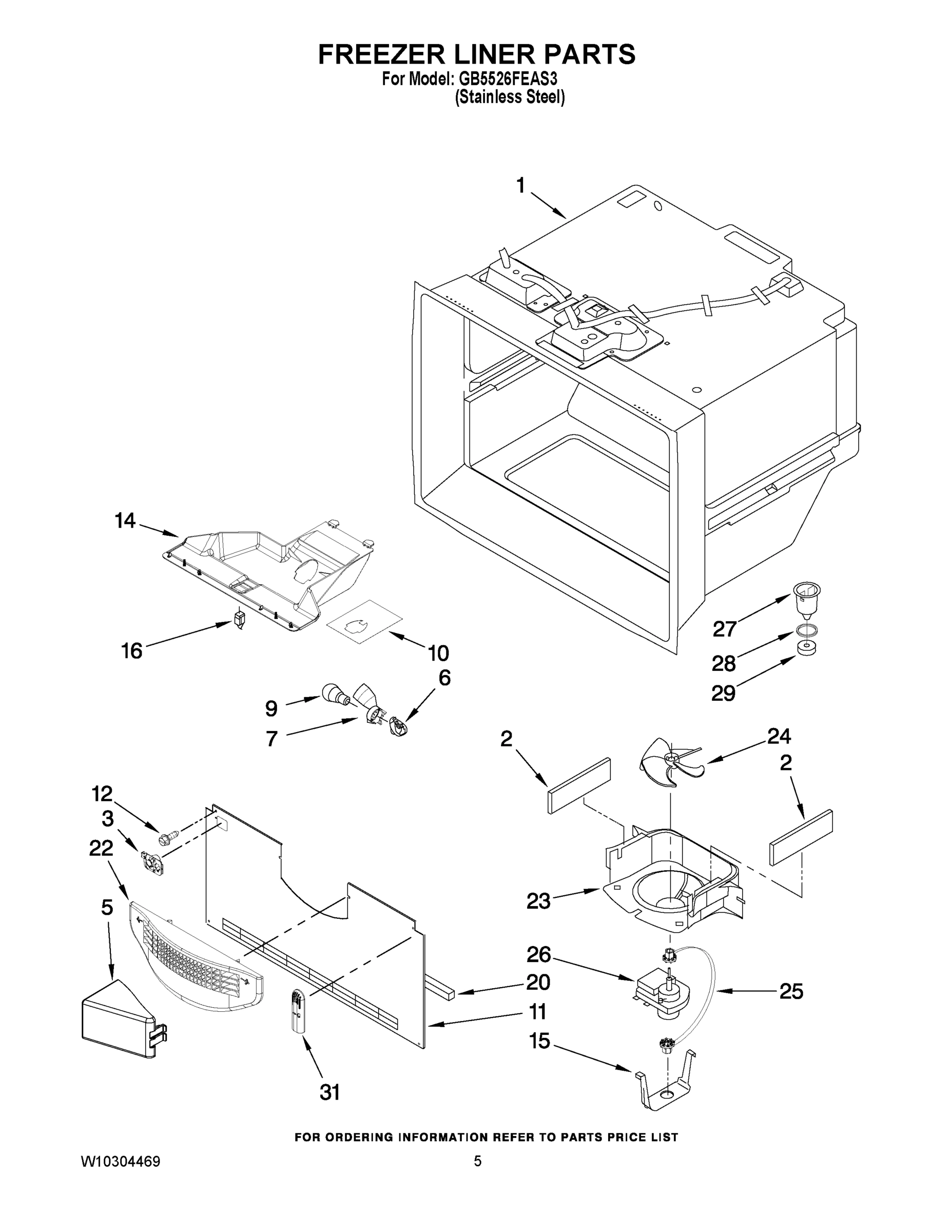 03 - FREEZER LINER PARTS