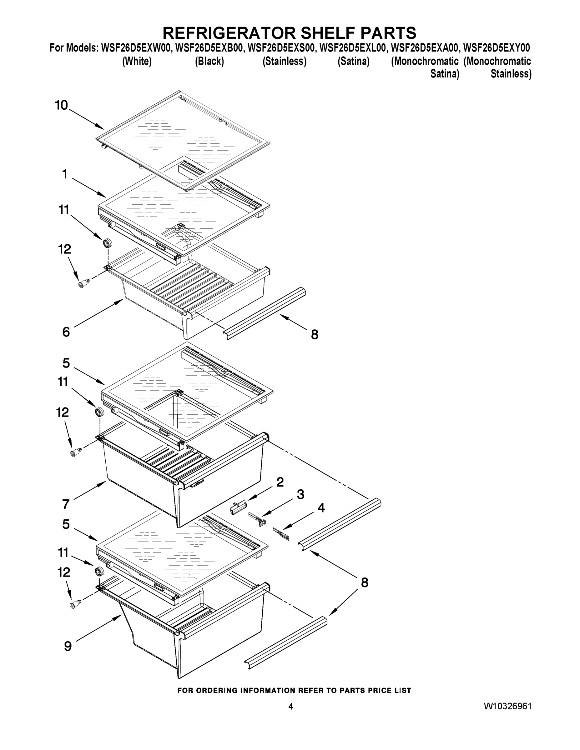03 - REFRIGERATOR SHELF PARTS