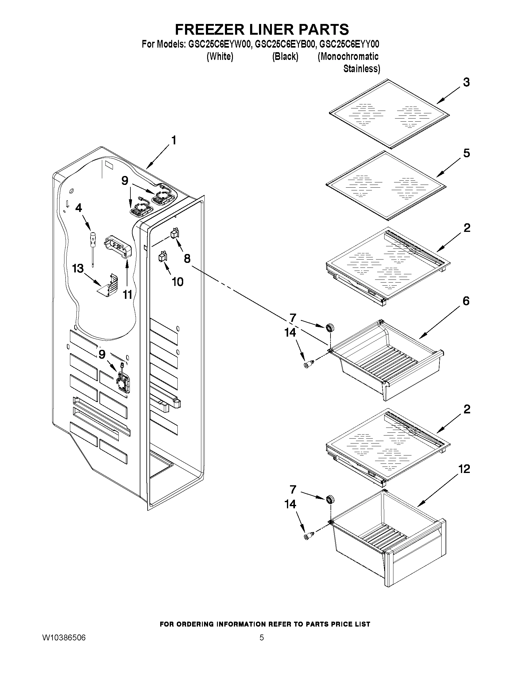 04 - FREEZER LINER PARTS