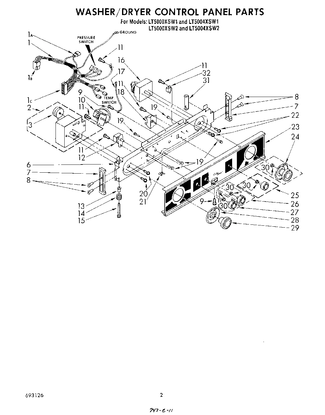 02 - WASHER/DRYER CONTROL PANEL
