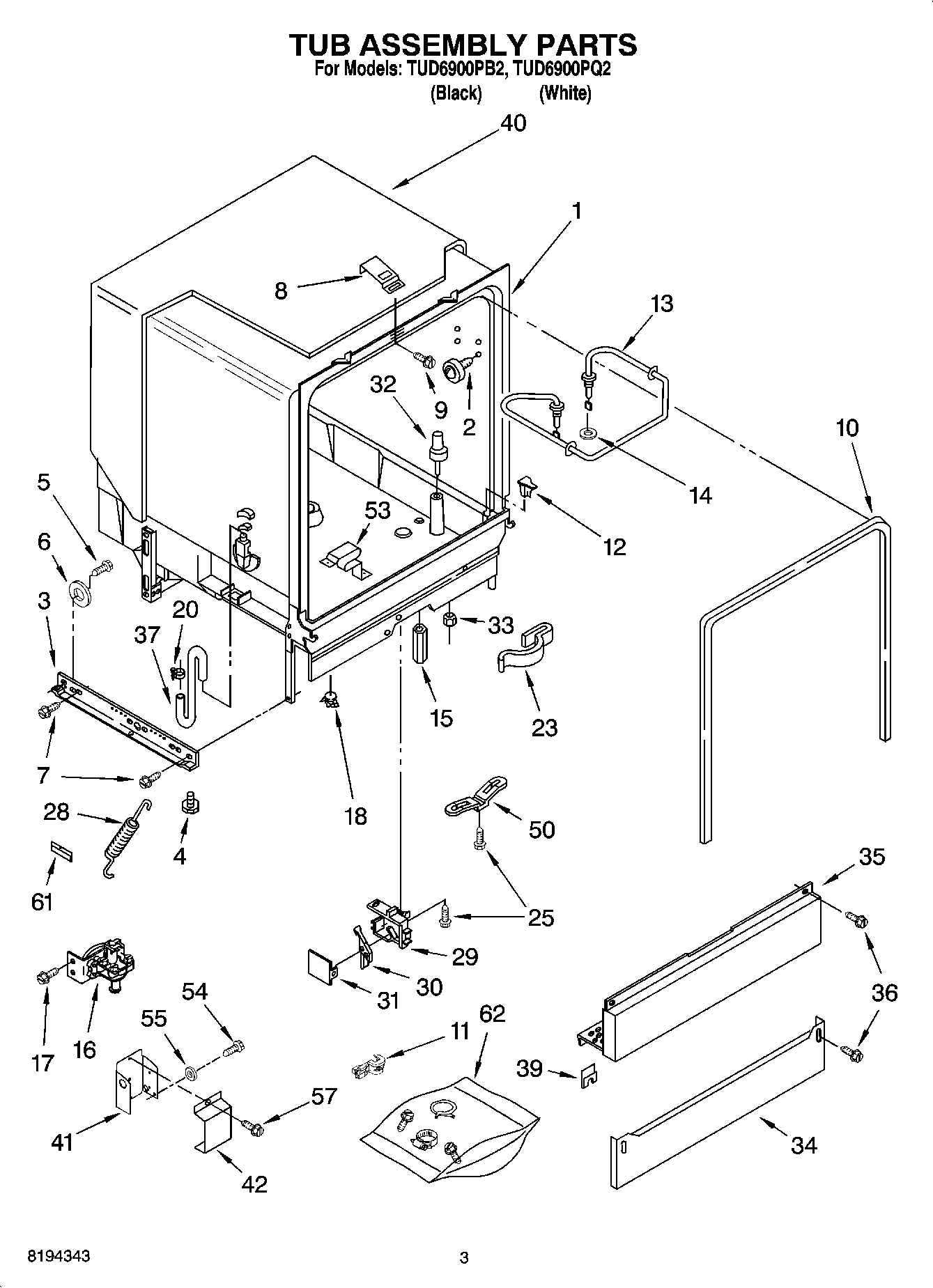 03 - TUB ASSEMBLY PARTS