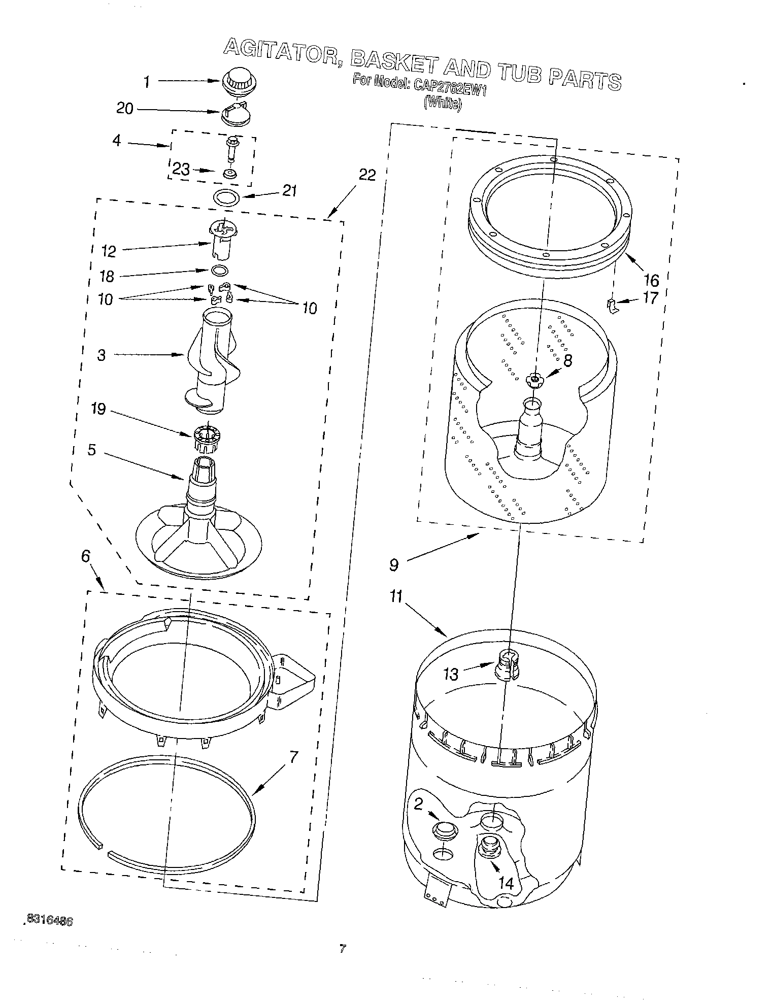 05 - AGITATOR, BASKET AND TUB