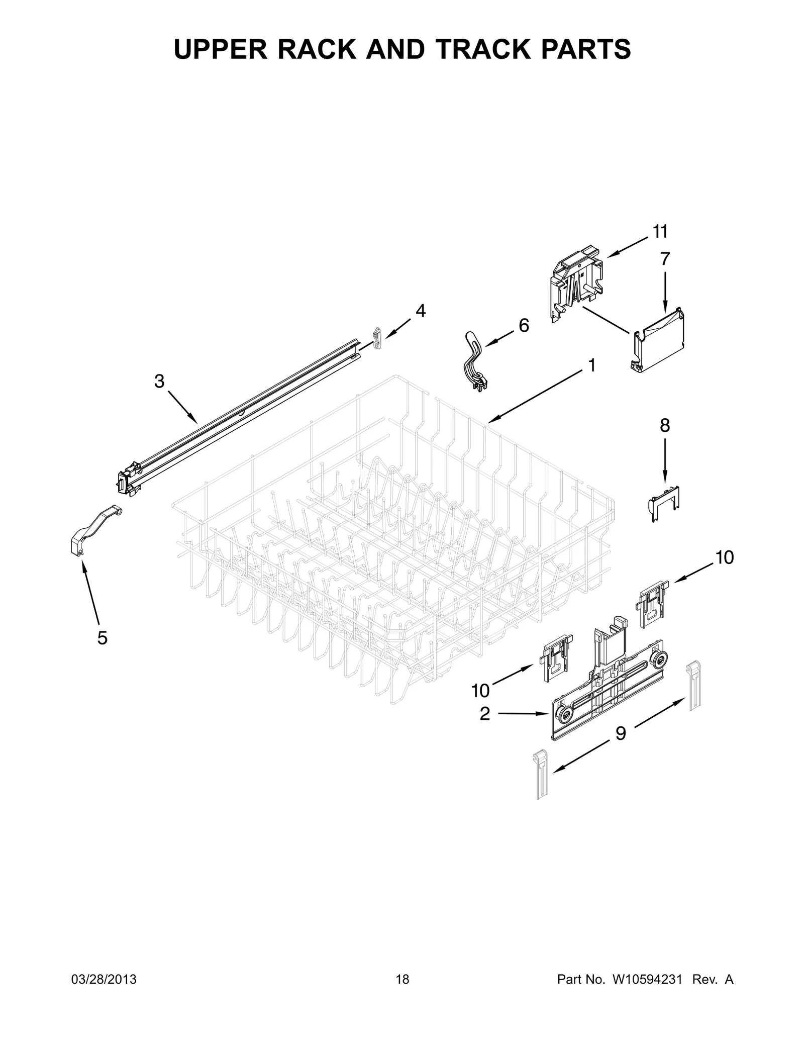 UPPER RACK AND TRACK PARTS