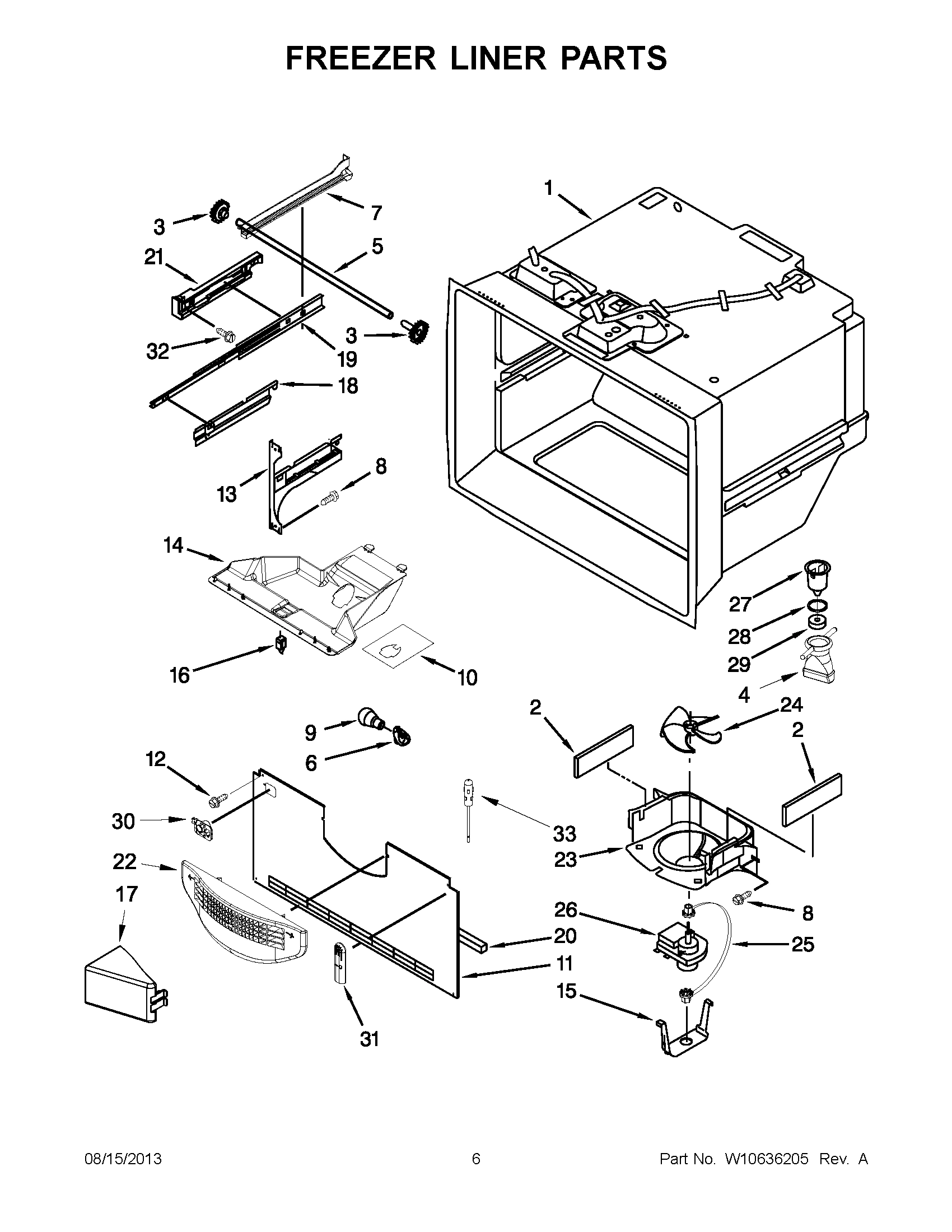 03 - FREEZER LINER PARTS