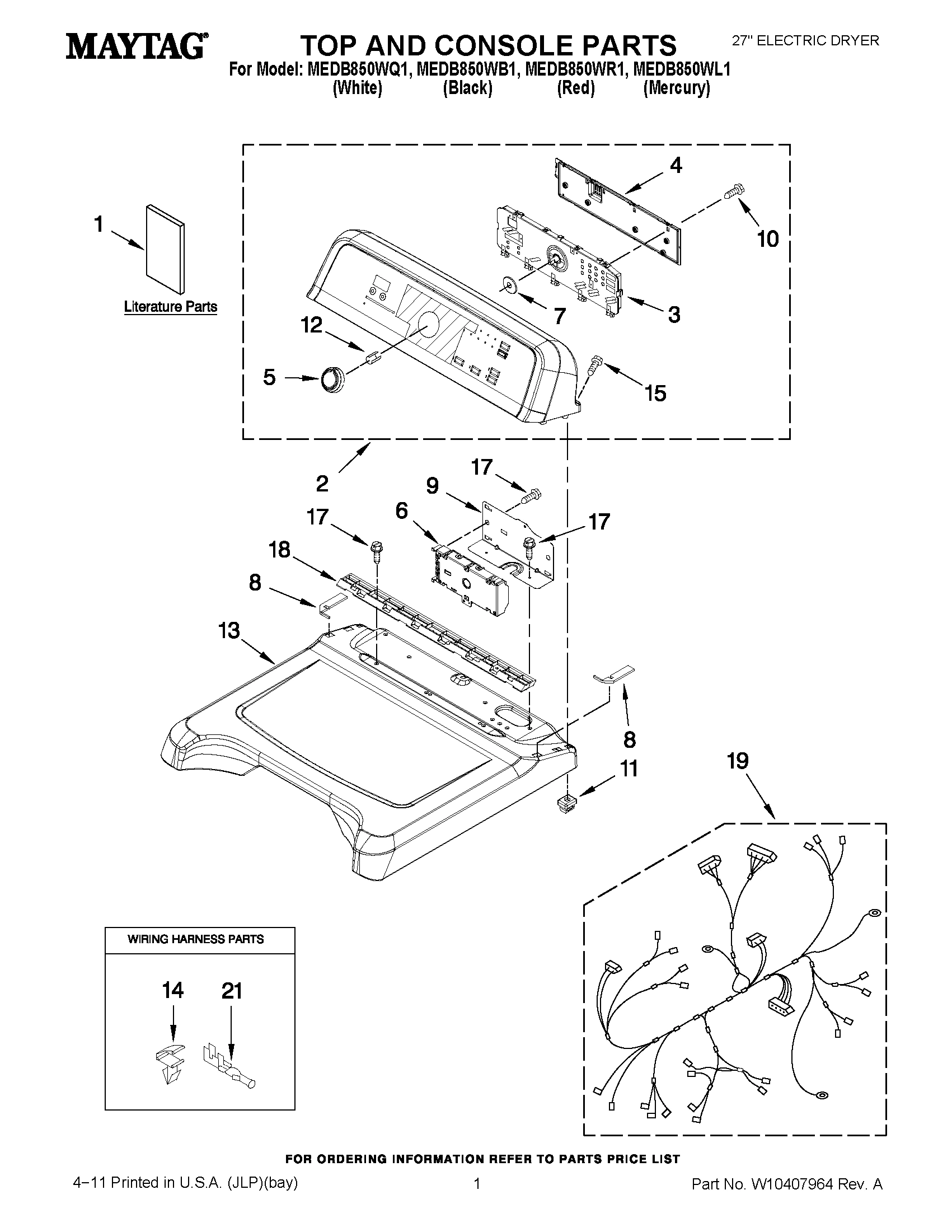 01 - TOP AND CONSOLE PARTS