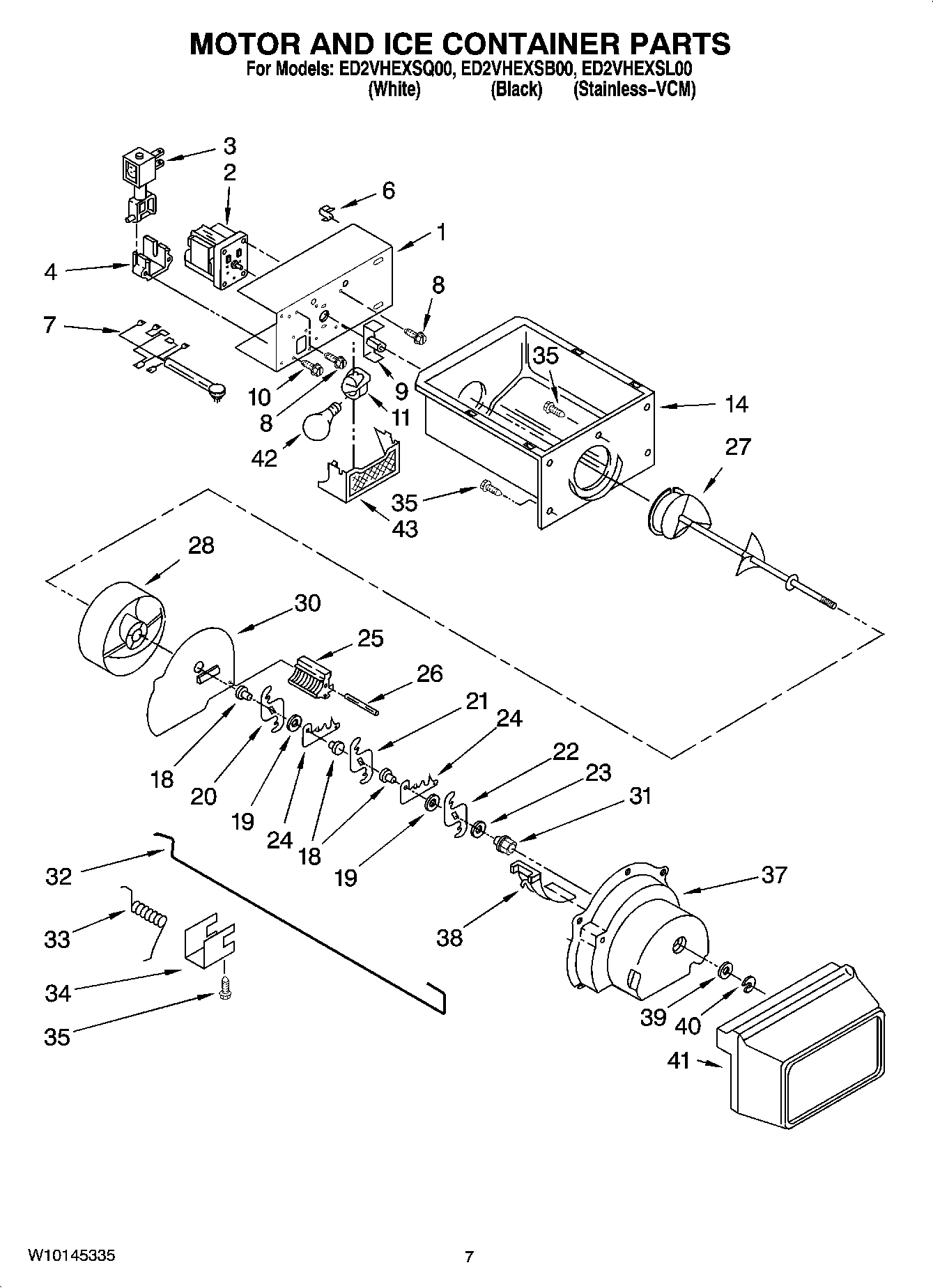 05 - MOTOR AND ICE CONTAINER PARTS