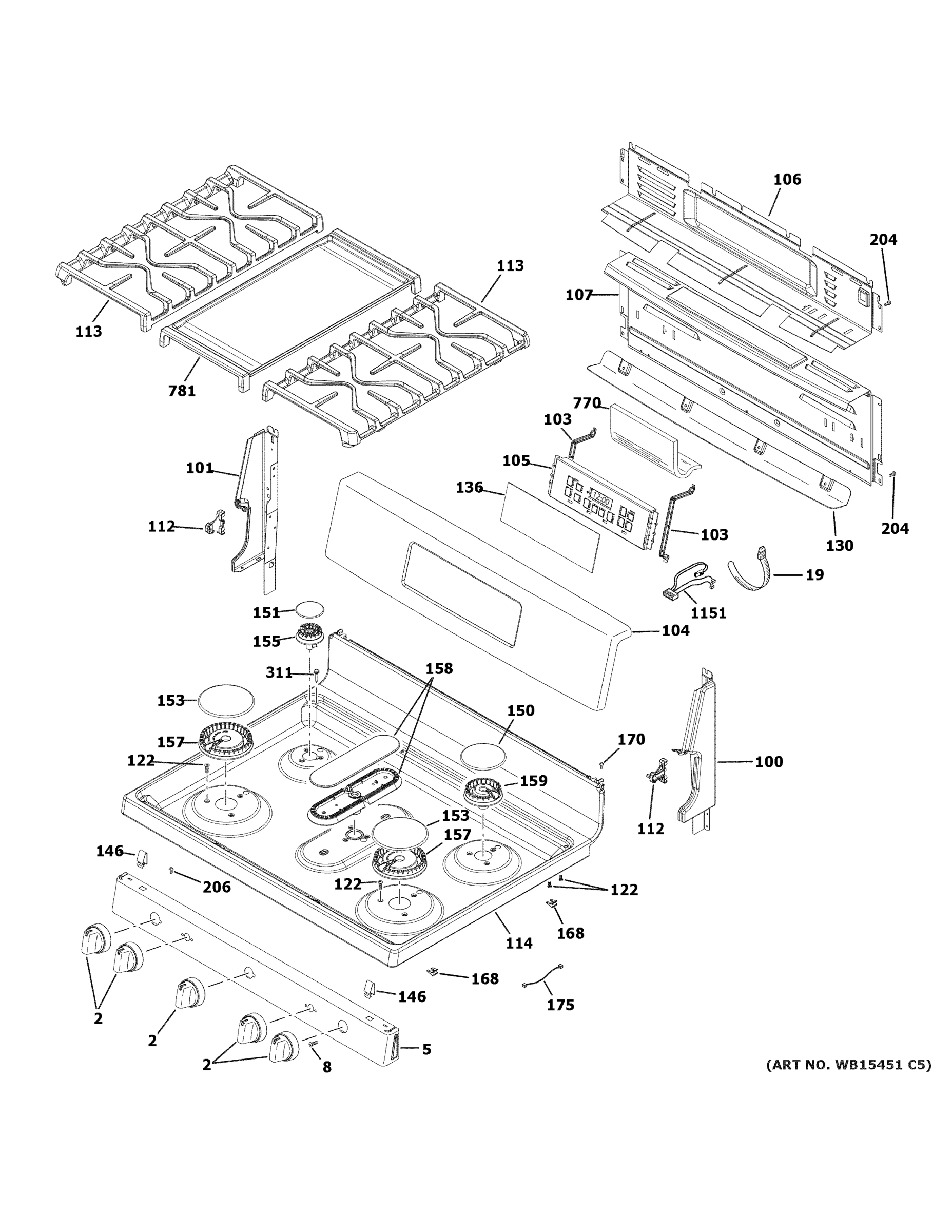 CONTROL PANEL & COOKTOP