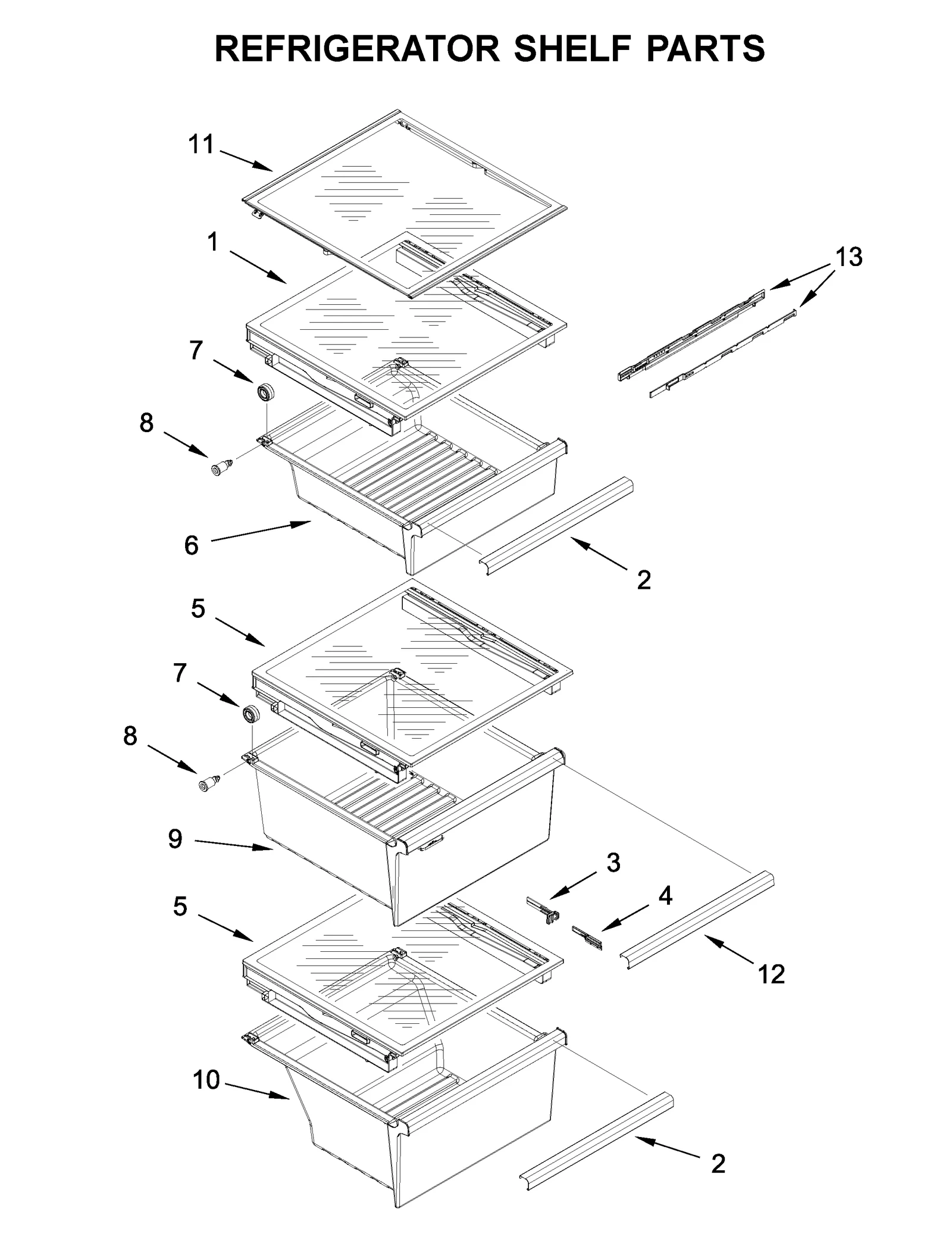 REFRIGERATOR SHELF PARTS