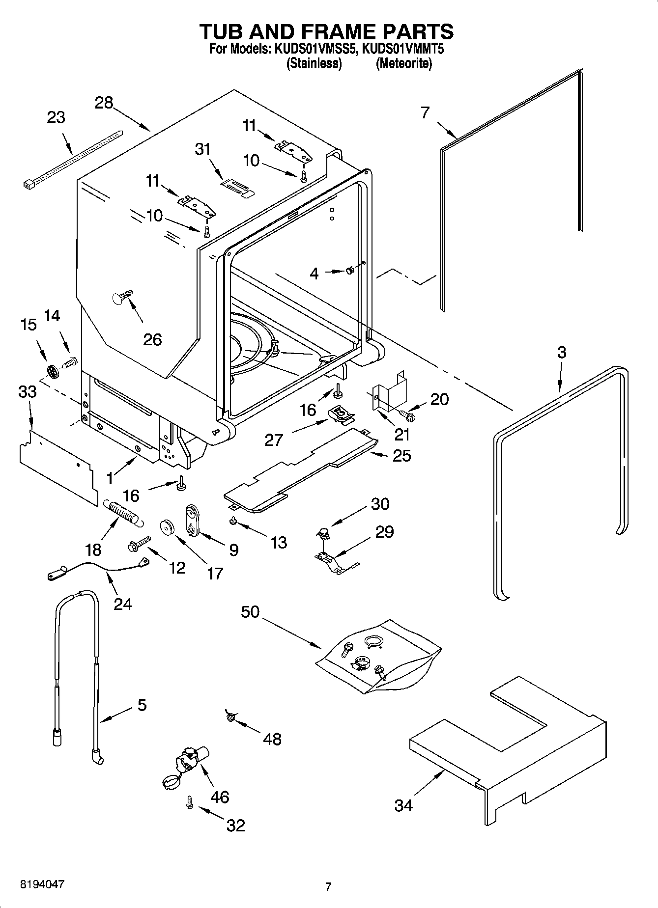 07 - TUB AND FRAME PARTS