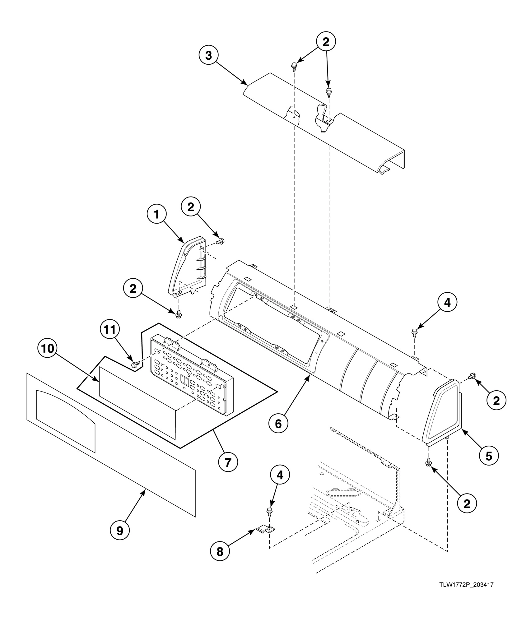 Graphic Panel, Control Support Panel and Controls (Drawing 2 of 3)