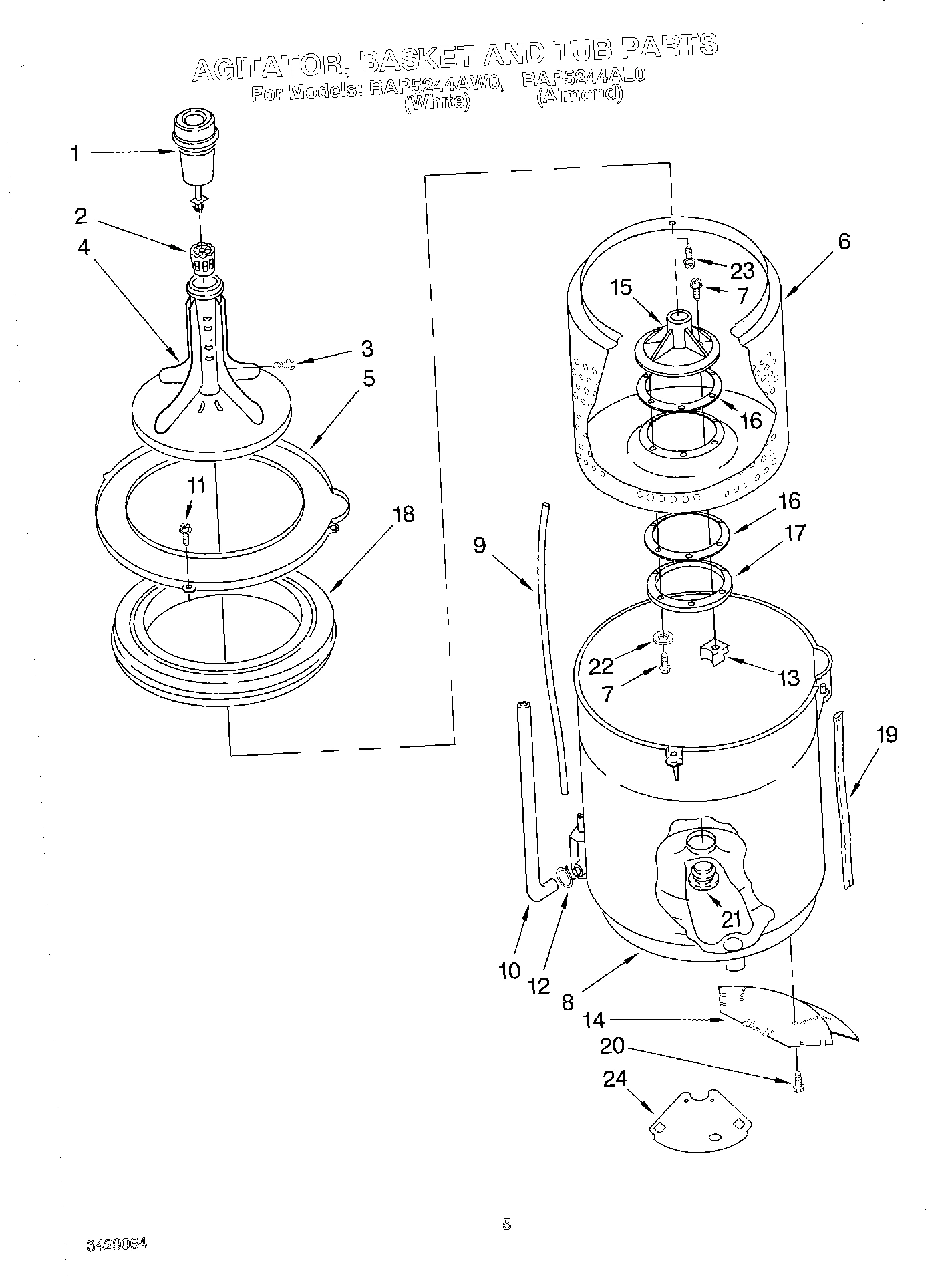 03 - AGITATOR, BASKET AND TUB