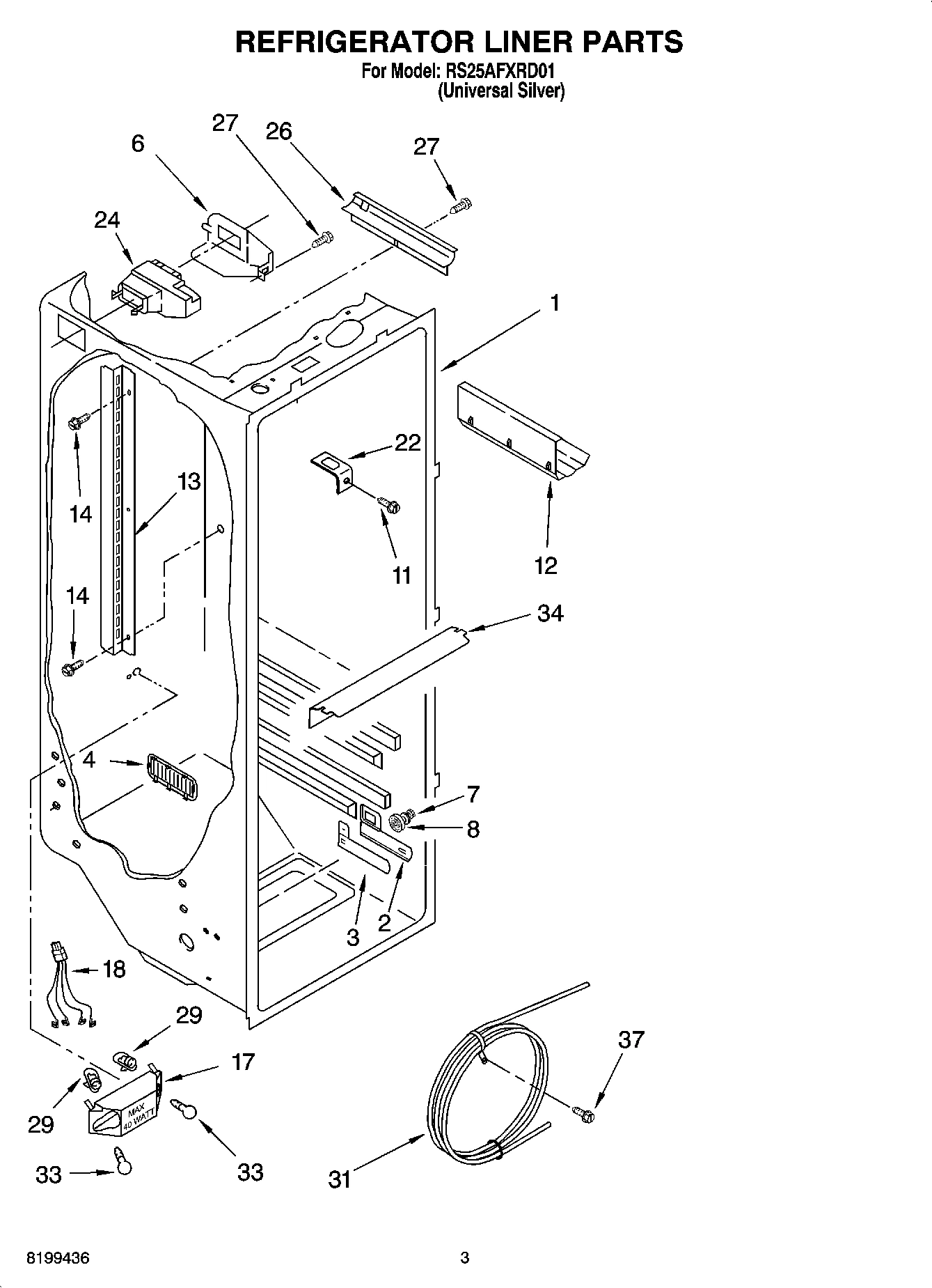 02 - REFRIGERATOR LINER PARTS