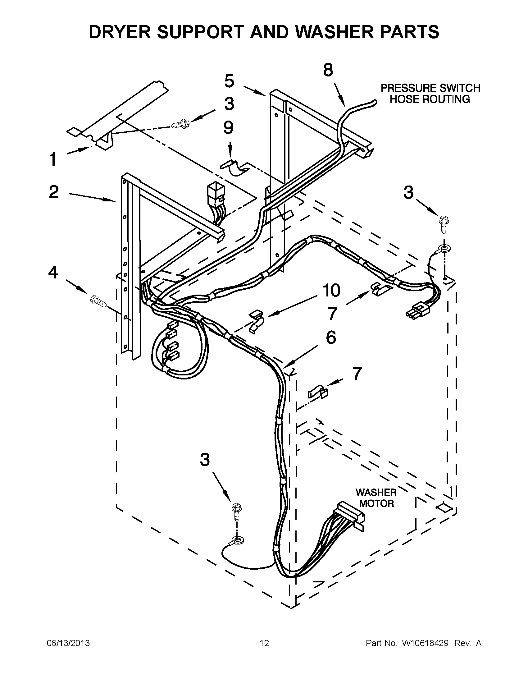 06 - DRYER SUPPORT AND WASHER PARTS