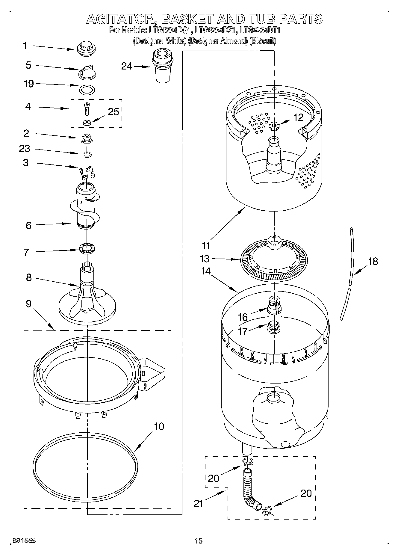 10 - AGITATOR, BASKET, AND TUB