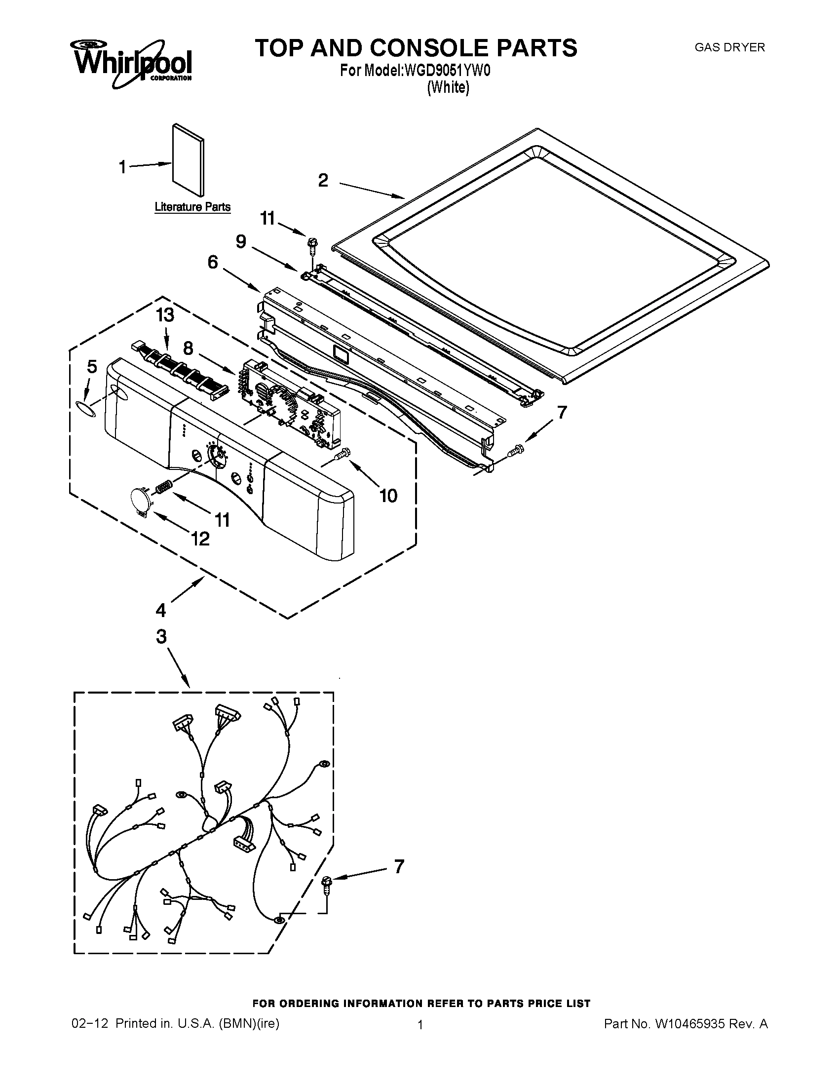 01 - TOP AND CONSOLE PARTS