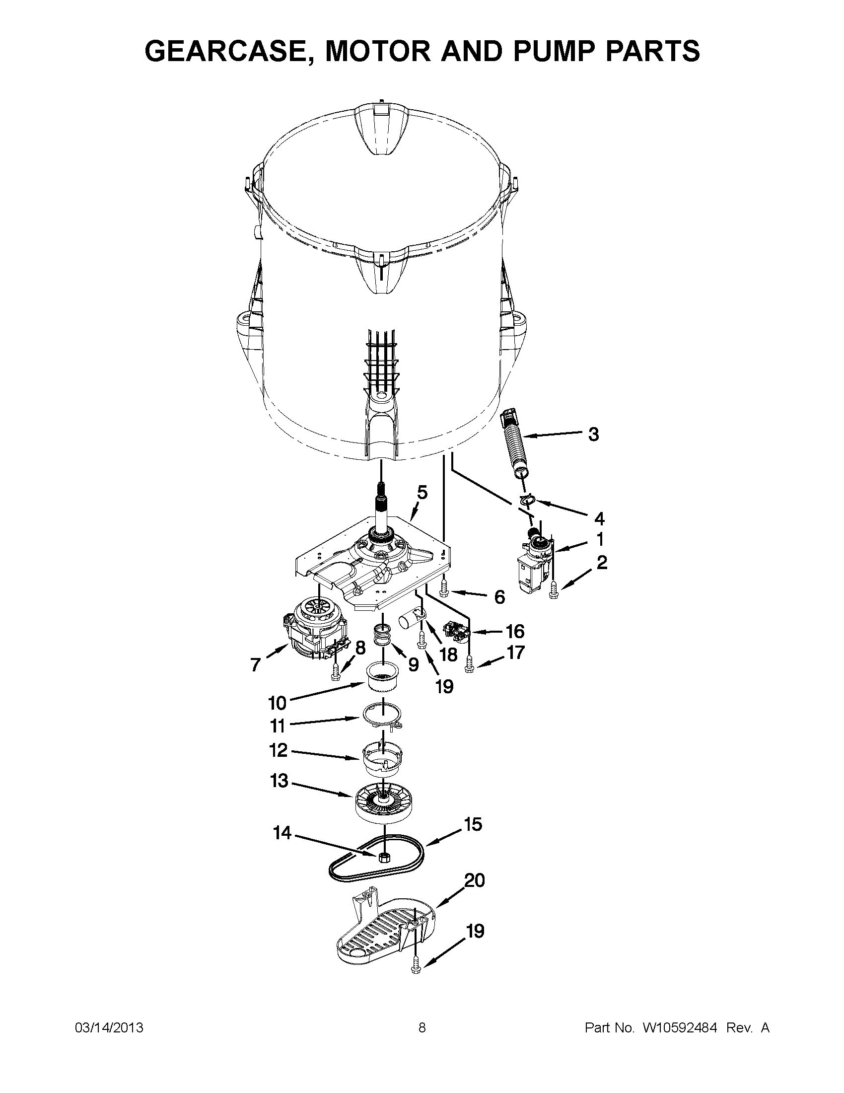 04 - GEARCASE, MOTOR AND PUMP PARTS