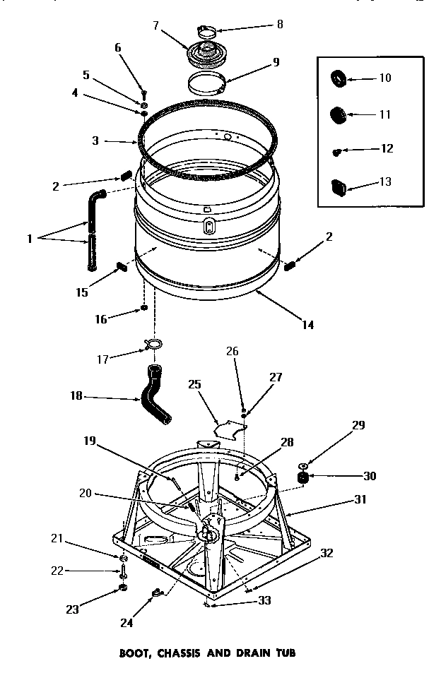 11 - BOOT, CHASSIS & DRAIN TUB