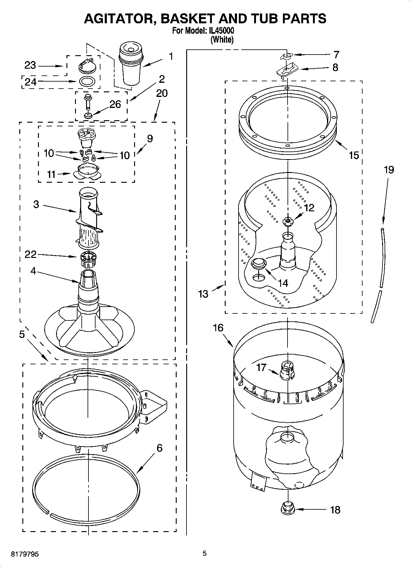 03 - AGITATOR, BASKET AND TUB PARTS