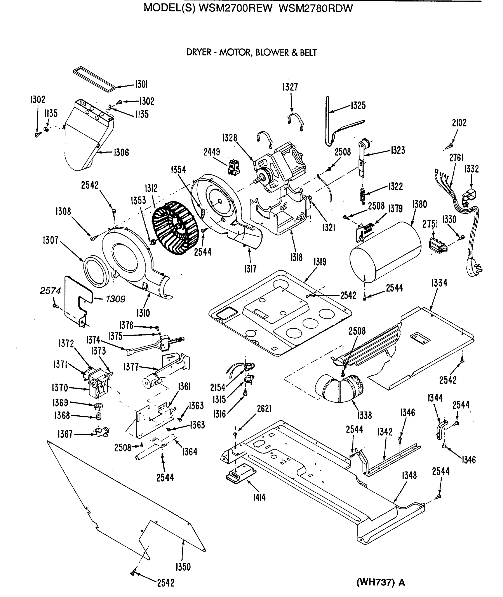 DRYER - MOTOR, BLOWER & BELT