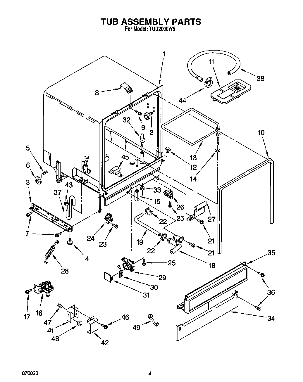 04 - TUB ASSEMBLY, LIT/OPTIONAL