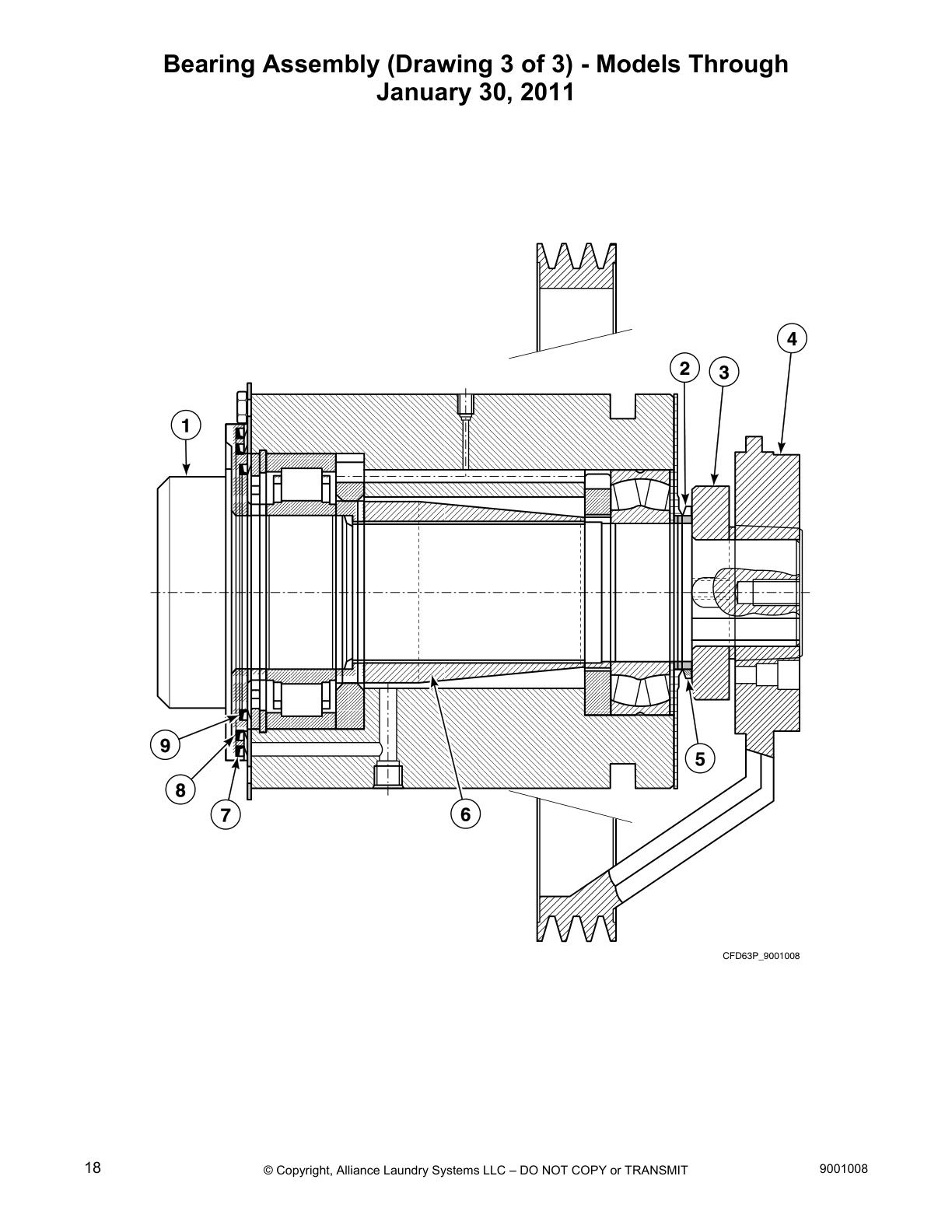 Bearing Assembly (Drawing 3 of 3) - Models Through
January 30, 2011