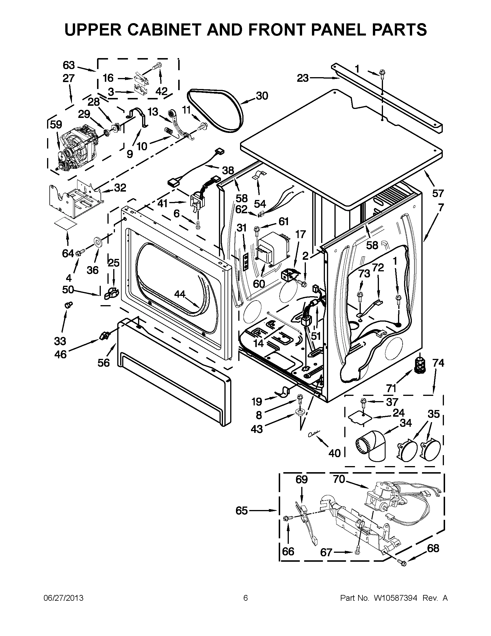 03 - UPPER CABINET AND FRONT PANEL PARTS