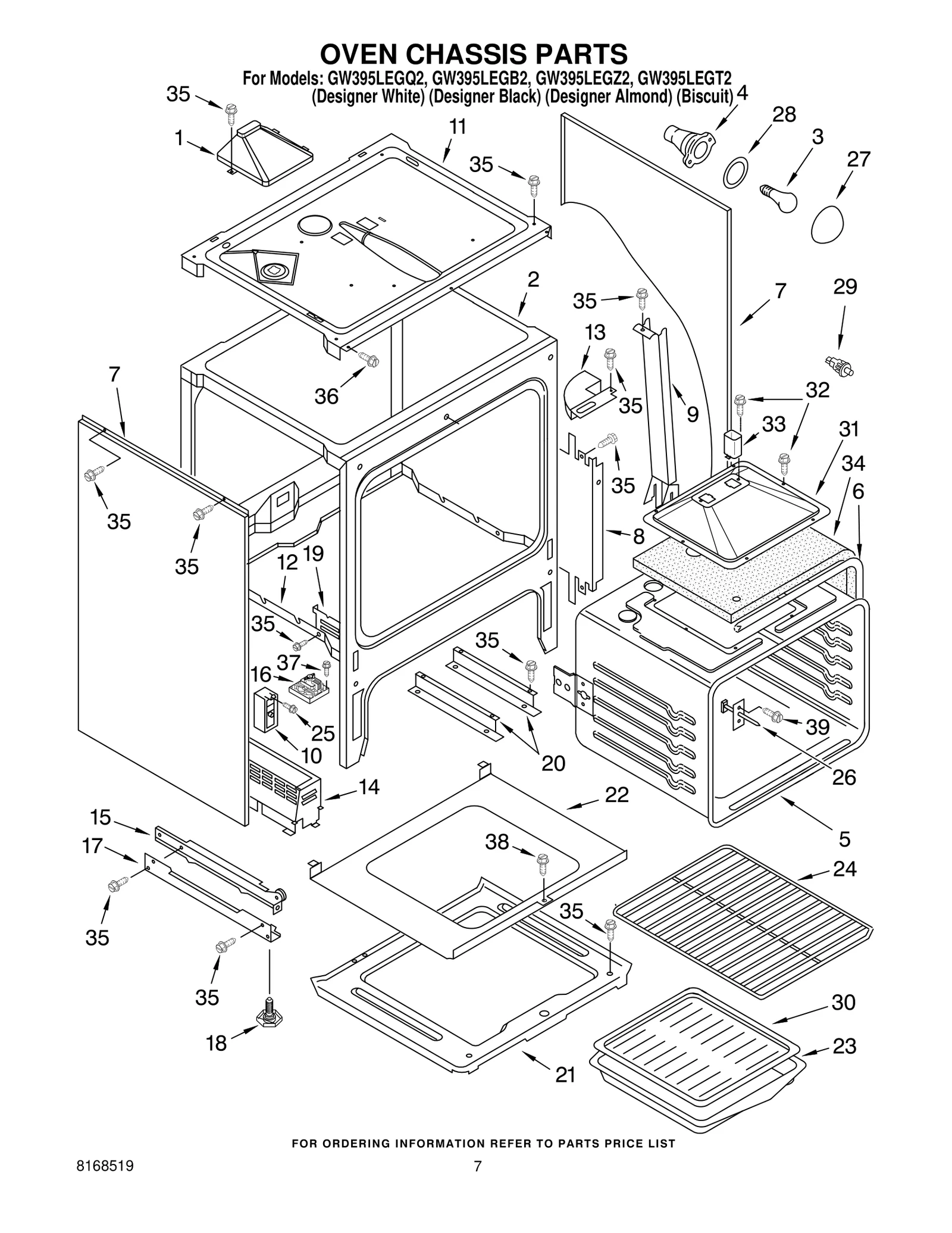 OVEN CHASSIS PARTS