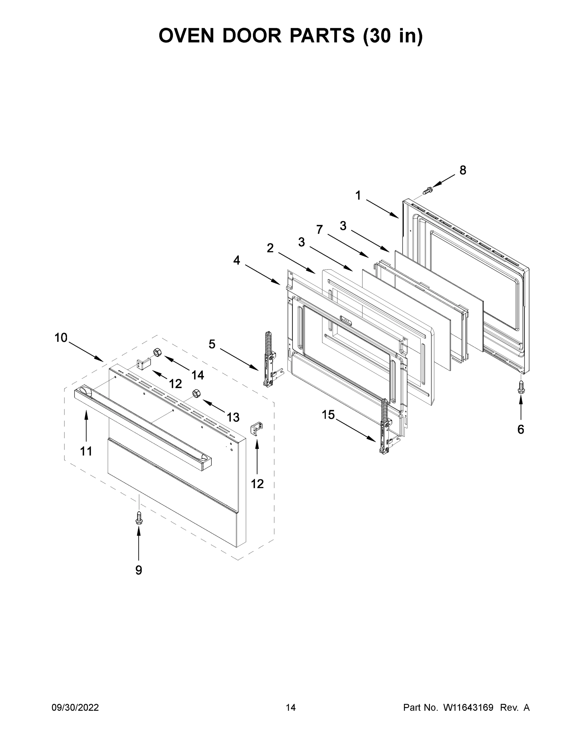 08 - OVEN DOOR PARTS (30 IN)