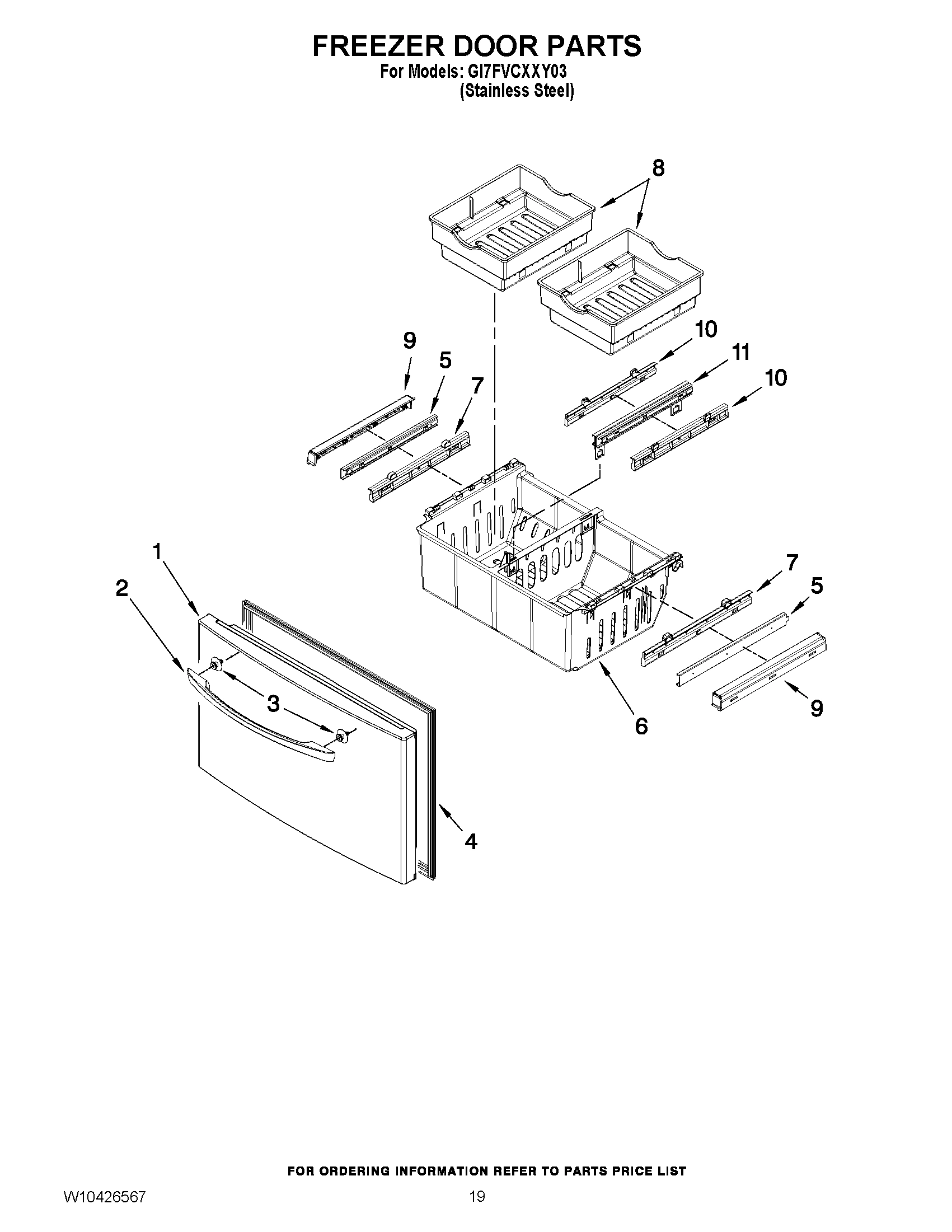 10 - FREEZER DOOR PARTS
