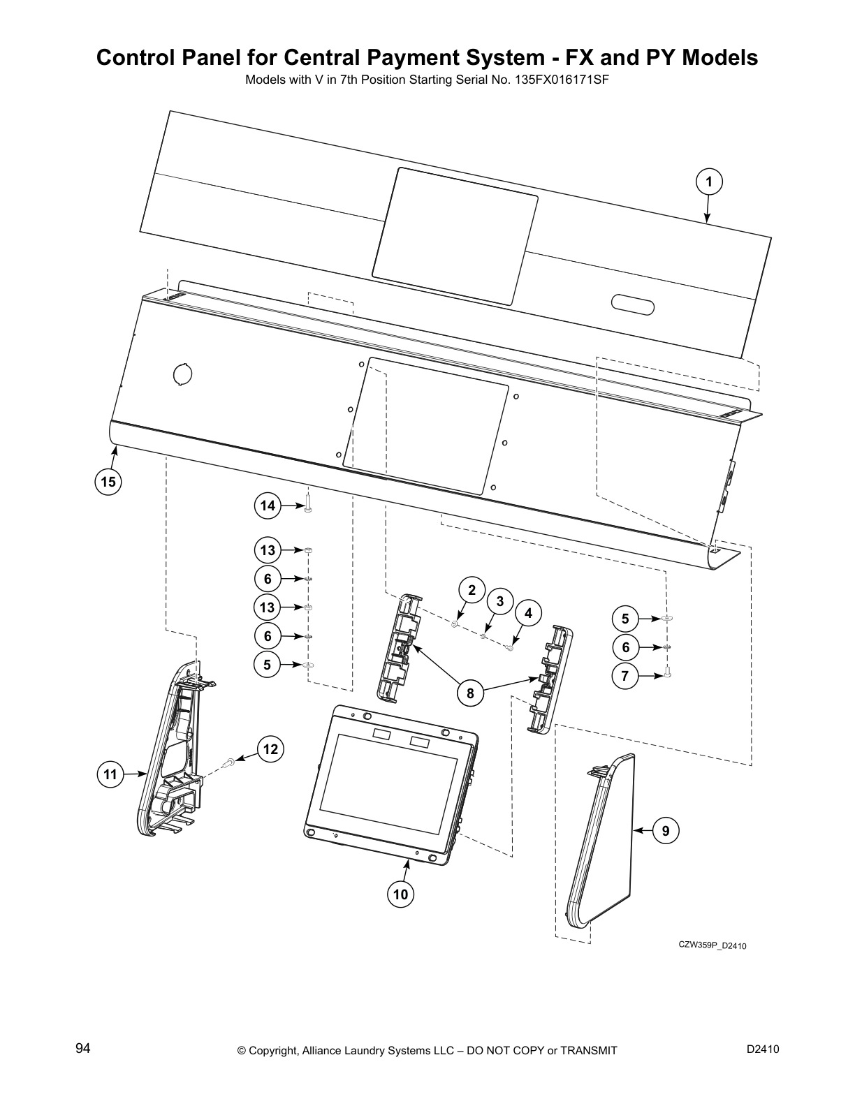 Control Panel for Central Payment System - FX and PY Models