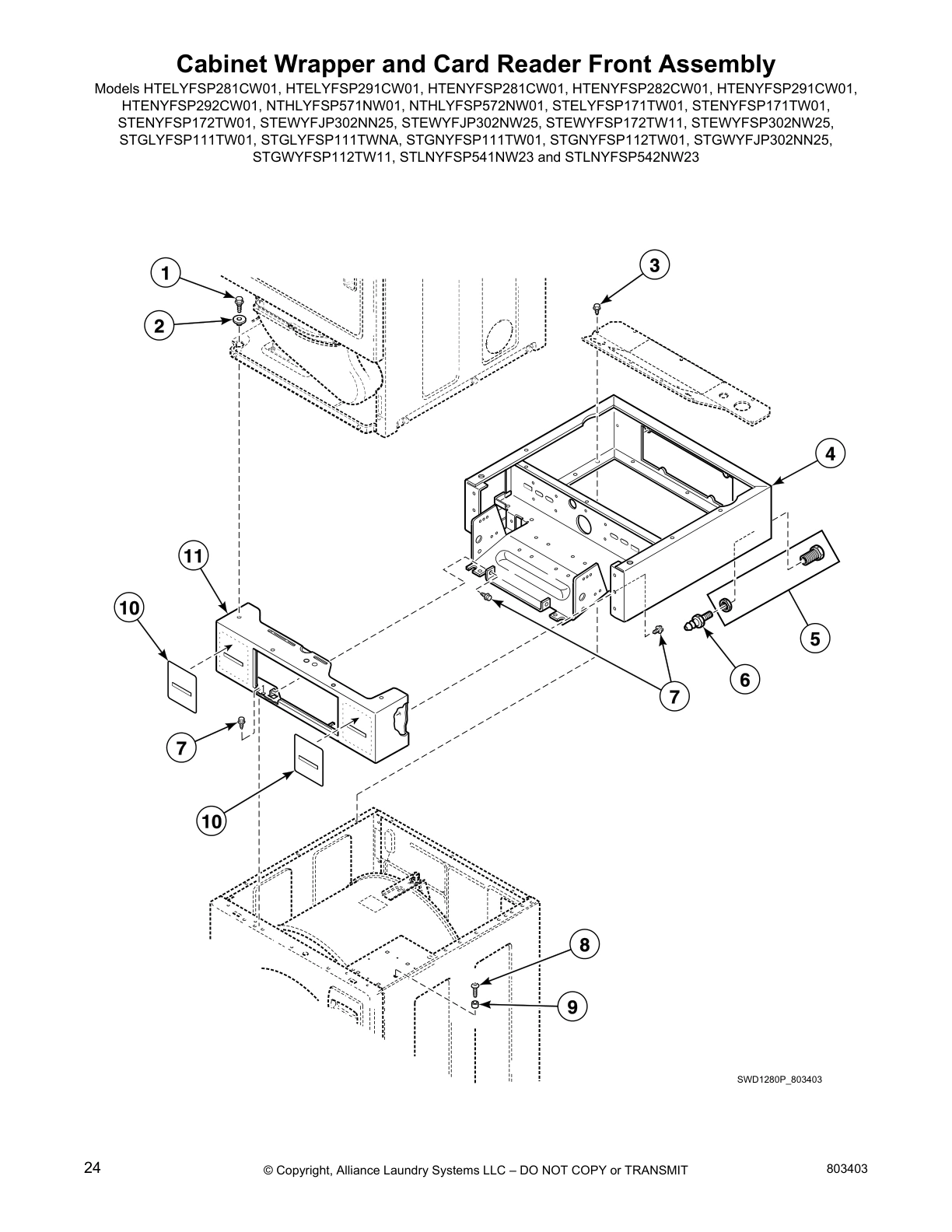 Cabinet Wrapper and Card Reader Front Assembly