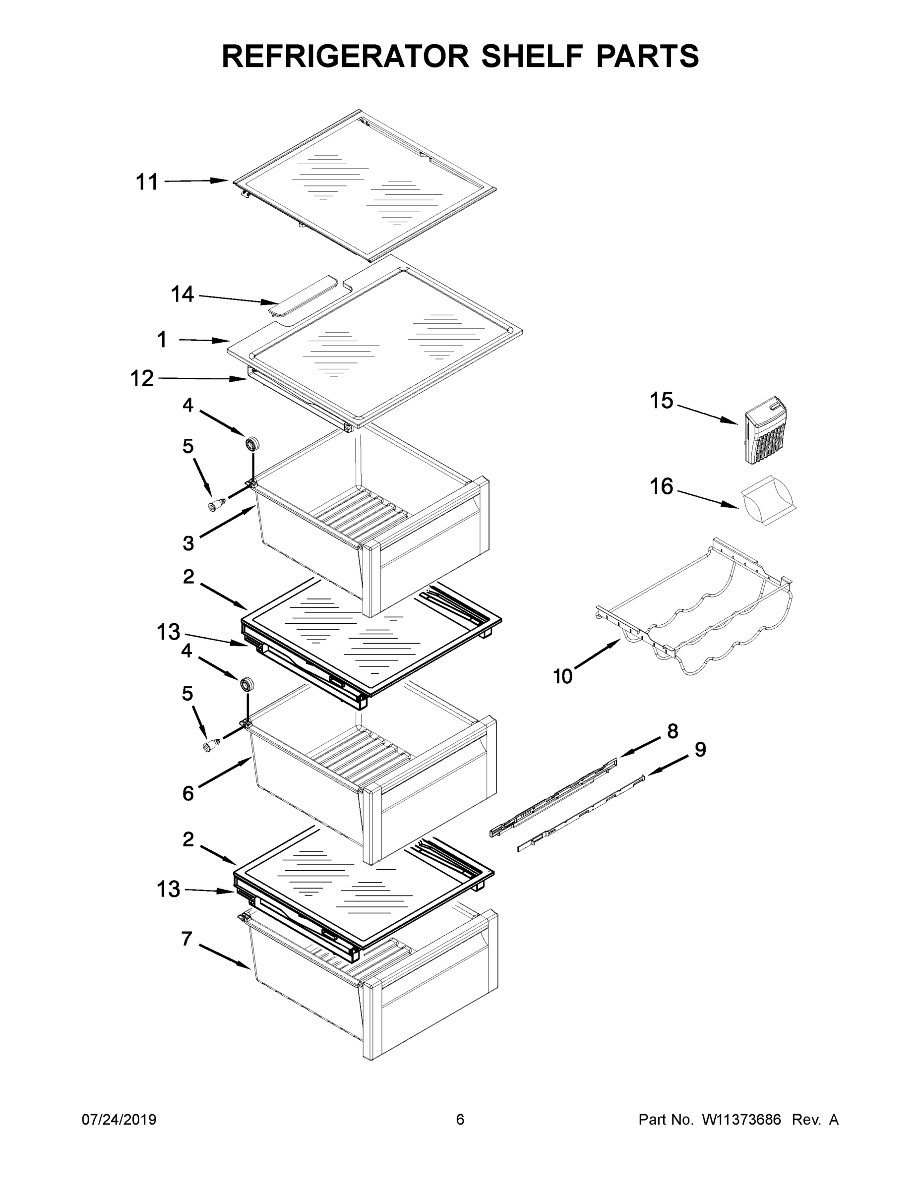 04 - REFRIGERATOR SHELF PARTS