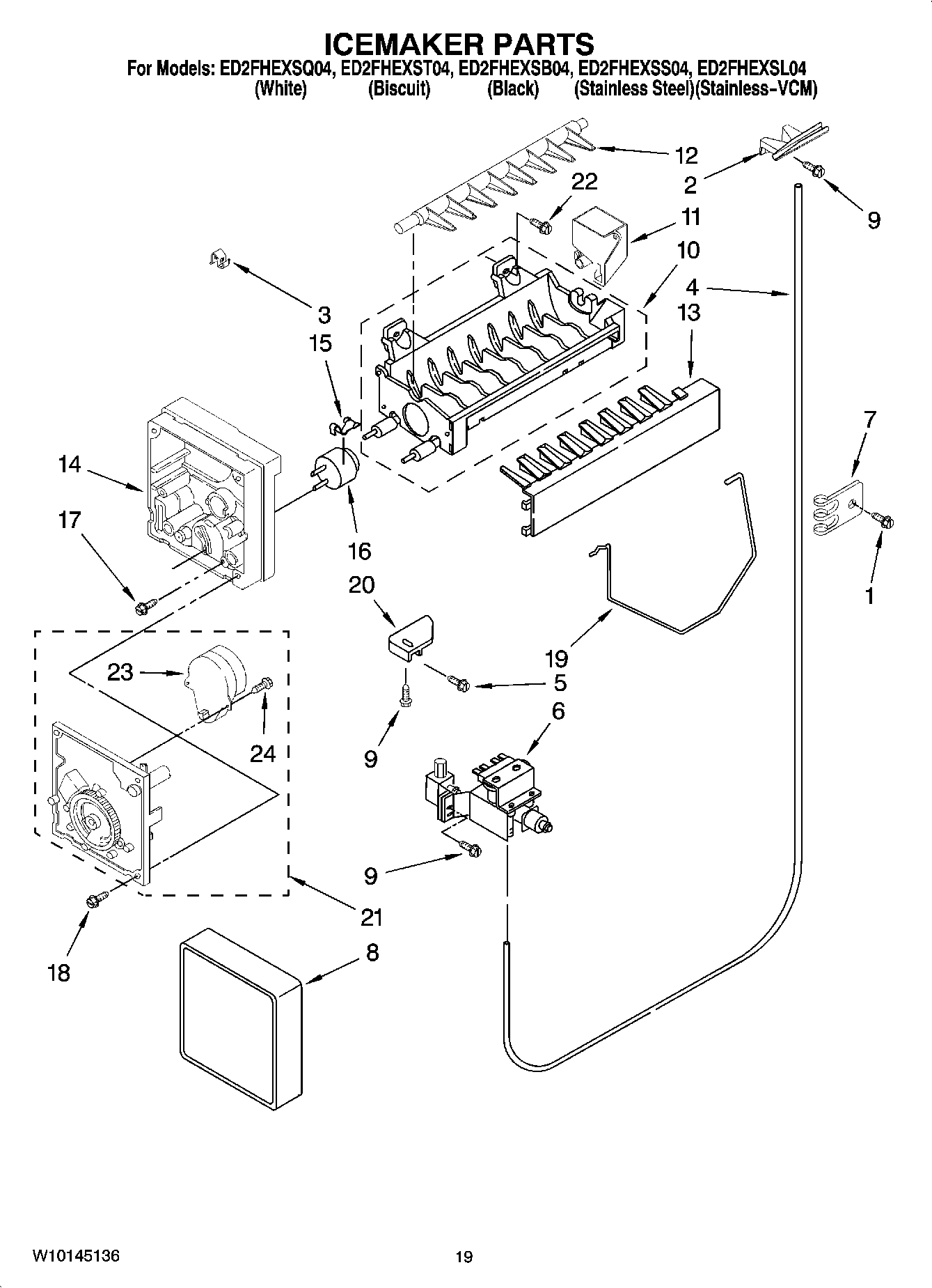 12 - ICEMAKER PARTS, OPTIONAL PARTS (NOT INCLUDED)