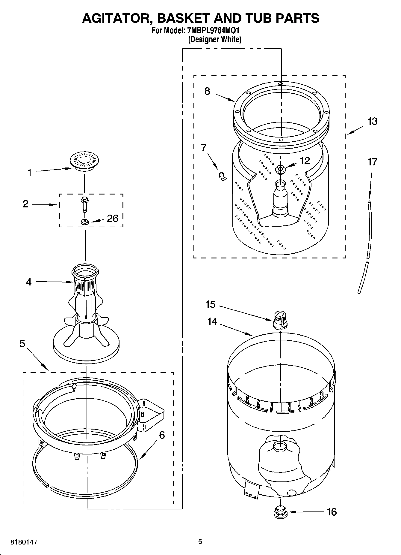 03 - AGITATOR, BASKET AND TUB PARTS